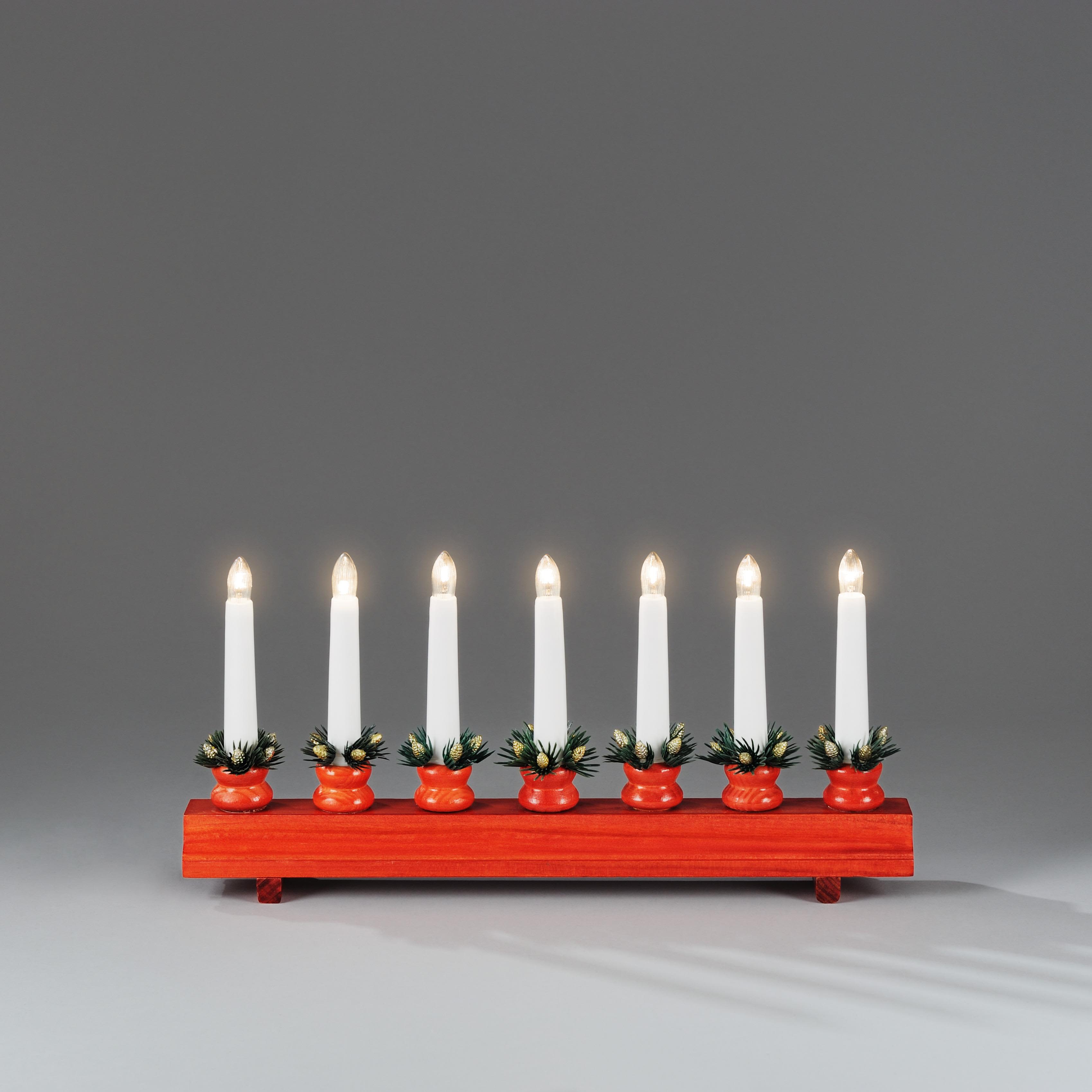 Konstsmide 1010-500 Adventsljusstake 7 ljus Röd