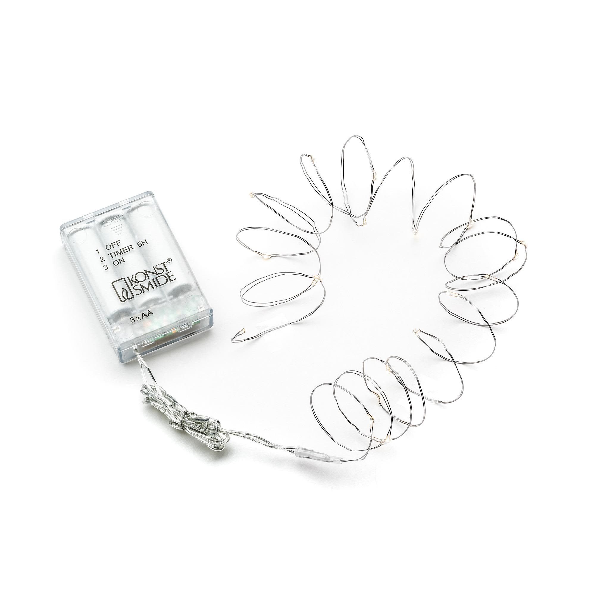 Konstsmide 1460-190 Ljusslinga 20 lampor Silverfärgad kabel