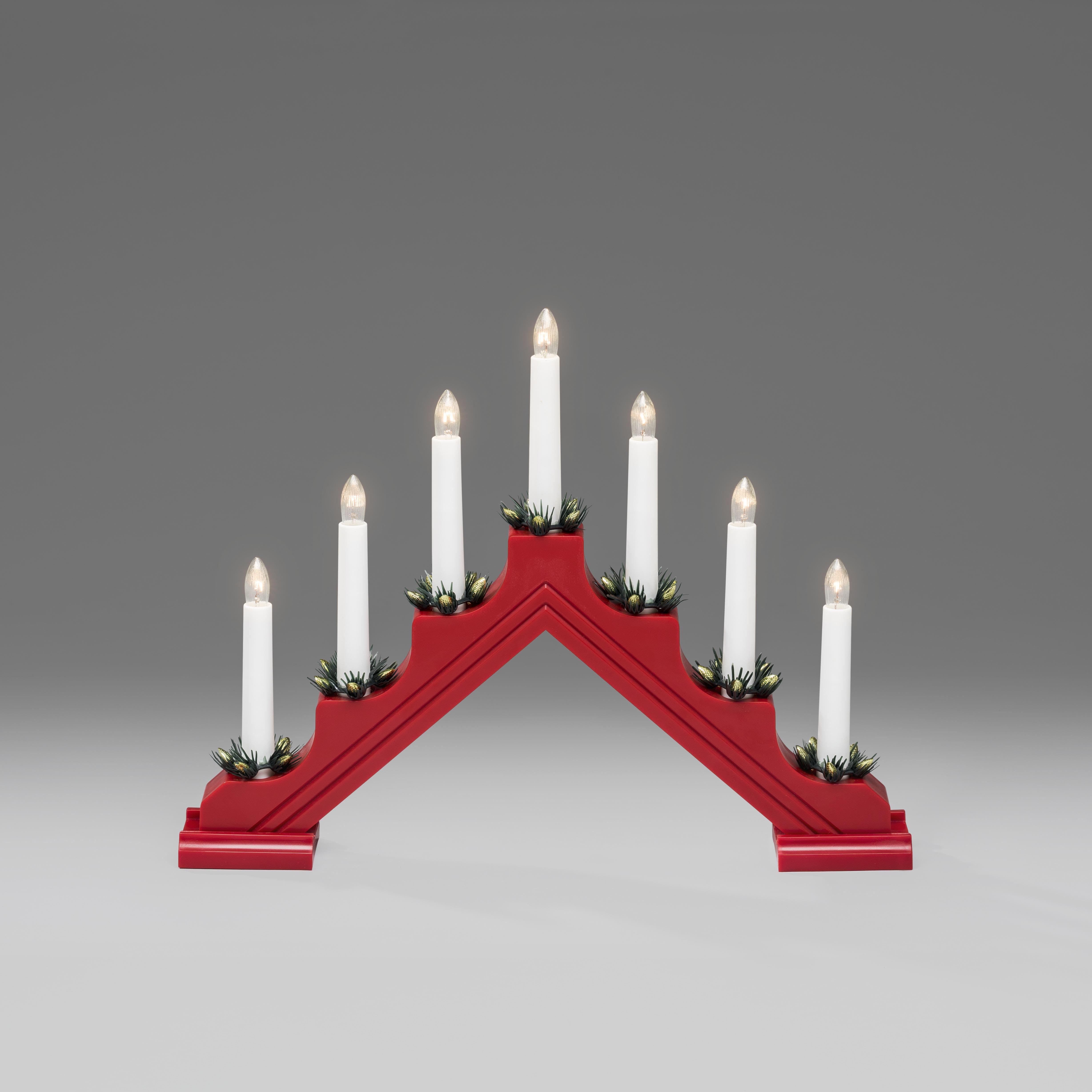 Konstsmide 2310-510 Adventsljusstake 7 ljus, plast Röd