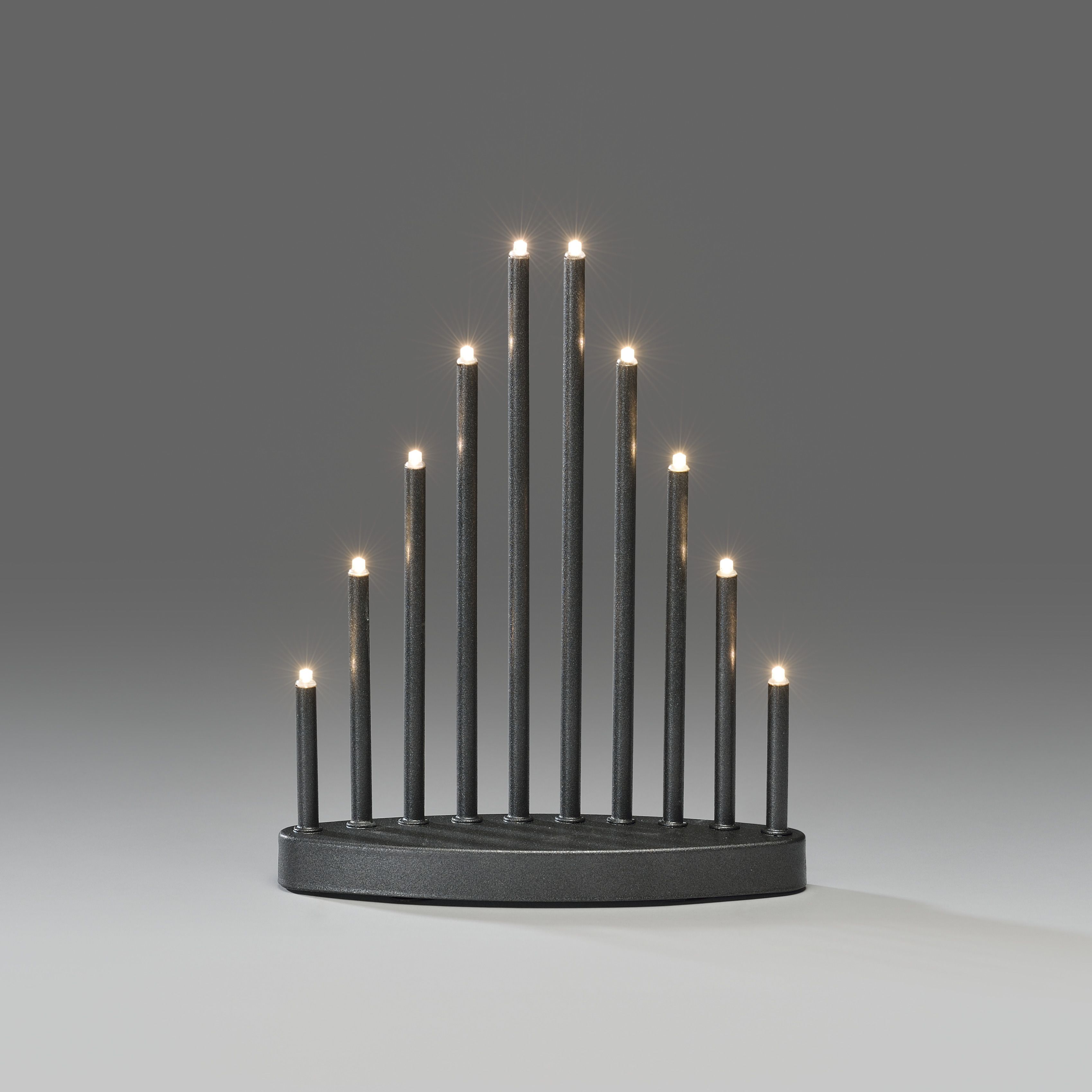 Konstsmide 2401-370TR Adventsljusstake 10 LED, antracitgrå