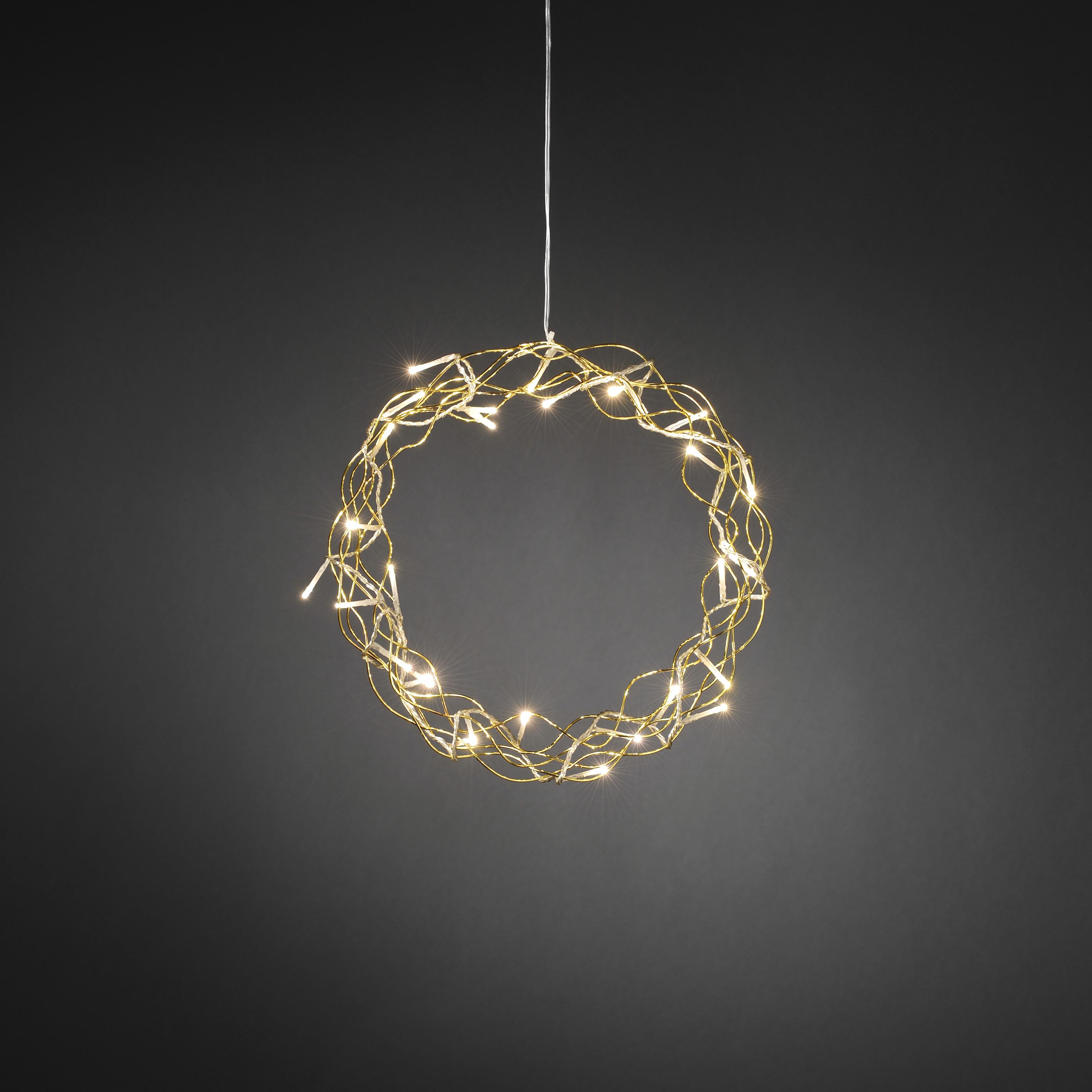 Konstsmide 2890-803 Krans varmvit, 30 cm Guld