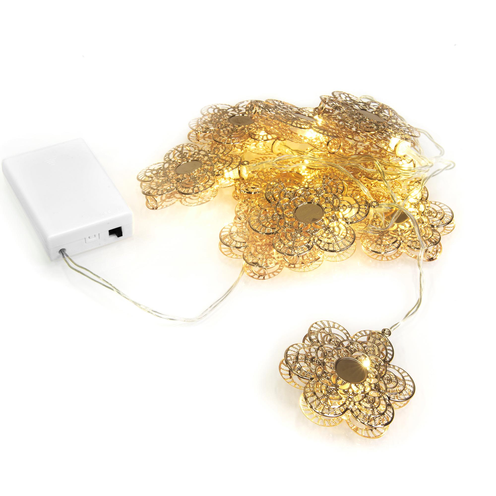 Konstsmide 3144-803 Ljusslinga blommor Guld