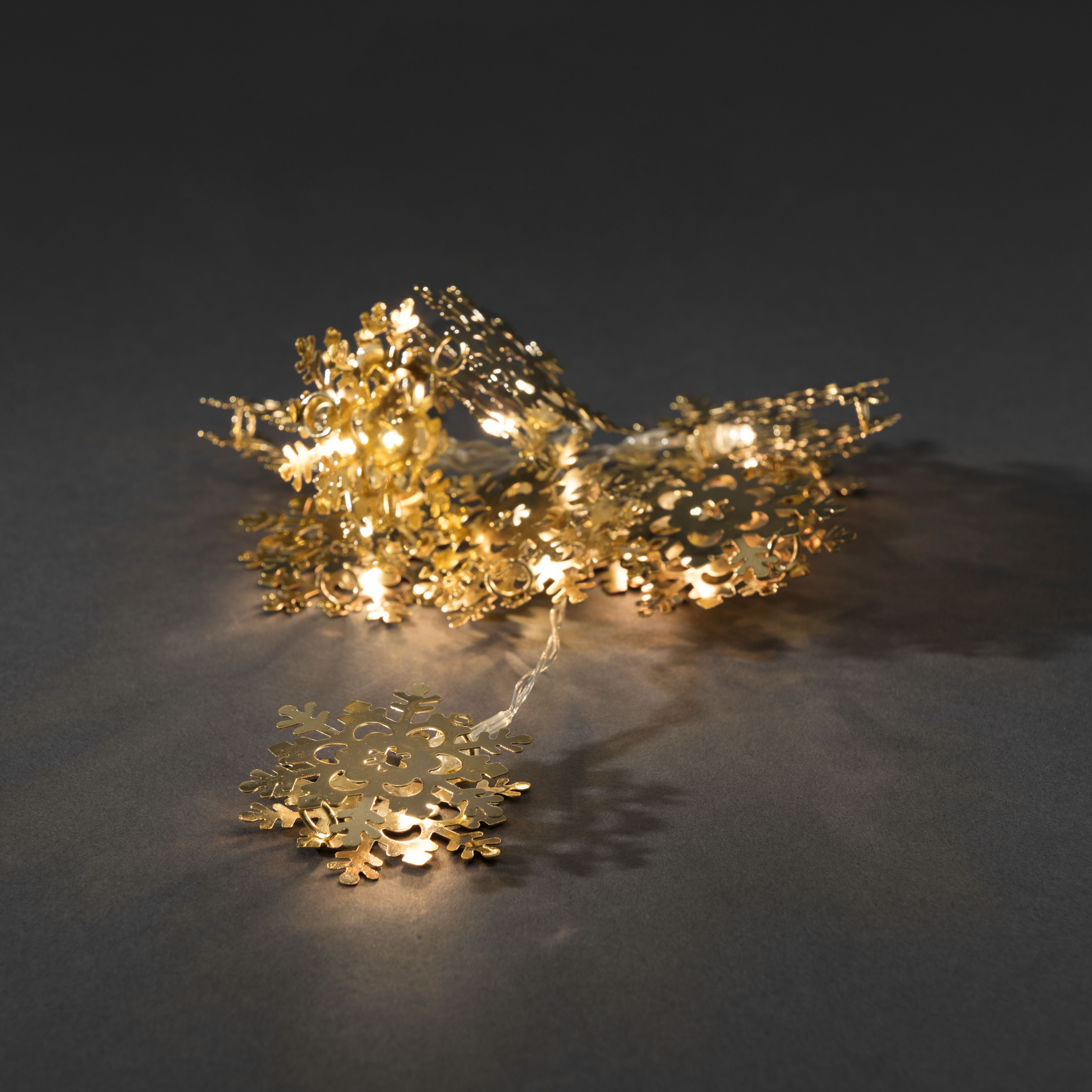 Konstsmide 3146-803 Ljusslinga snöflingor Guld