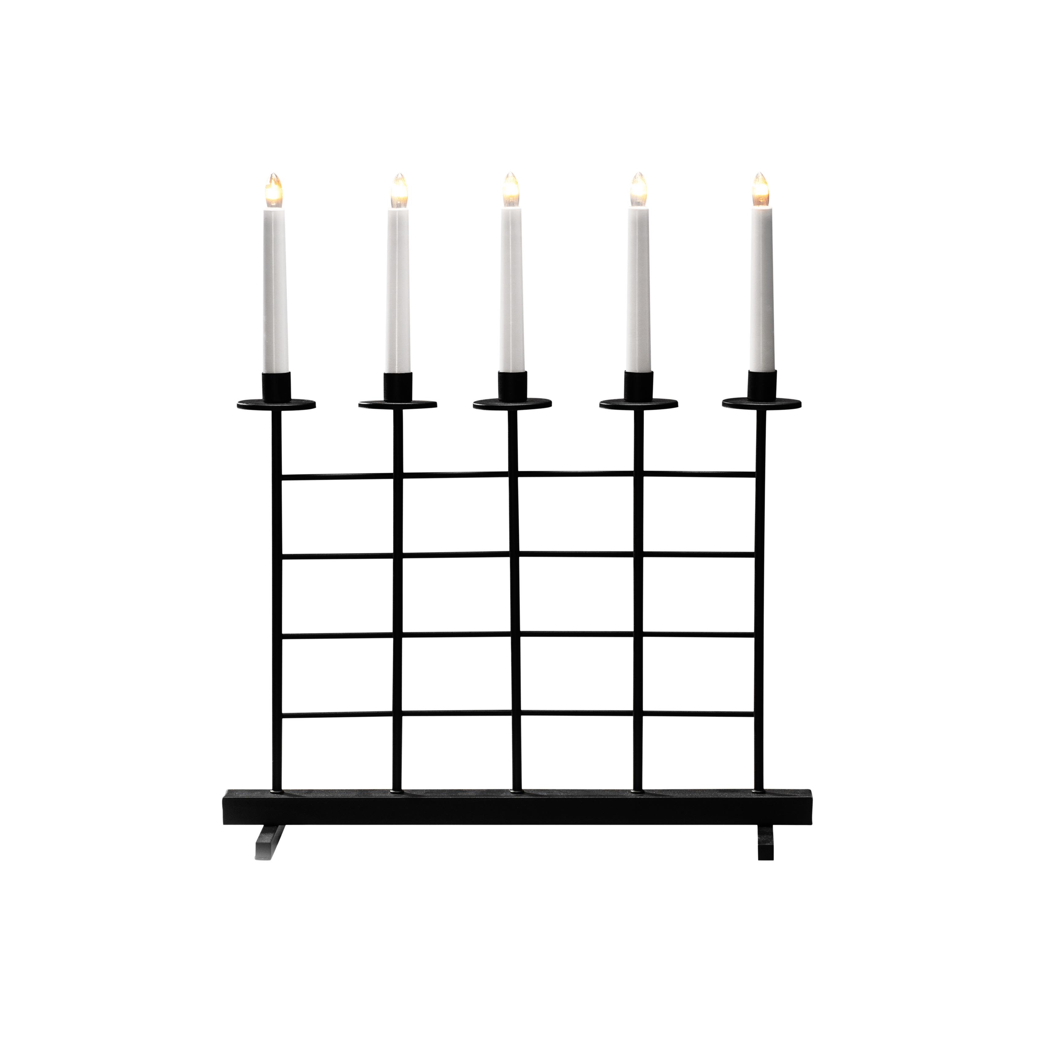 Konstsmide 3526-710TR Adventsljusstake 5 ljus, svart/metall, 24V, IP20