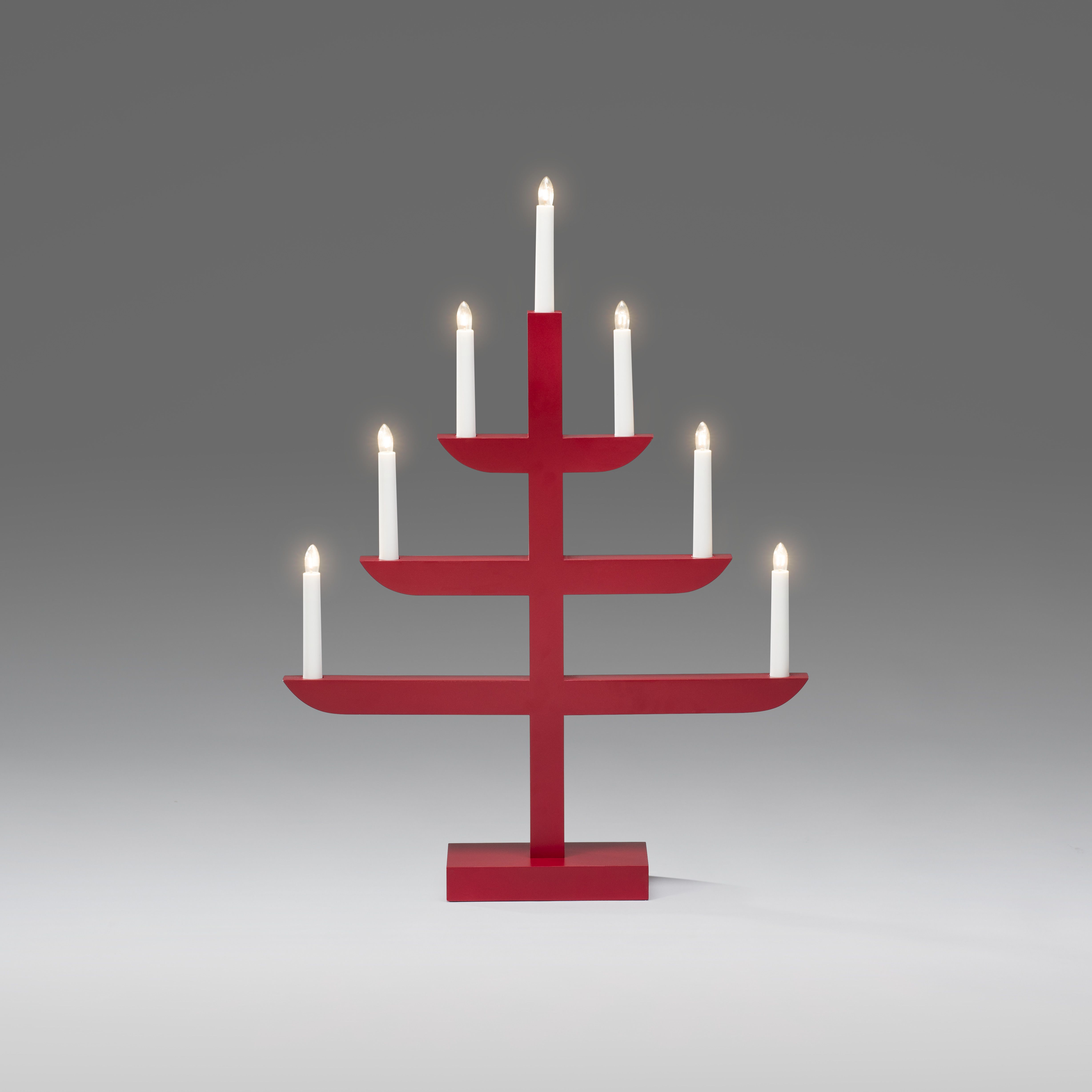 Konstsmide 3583-510 Adventsljusstake 7 ljus Röd