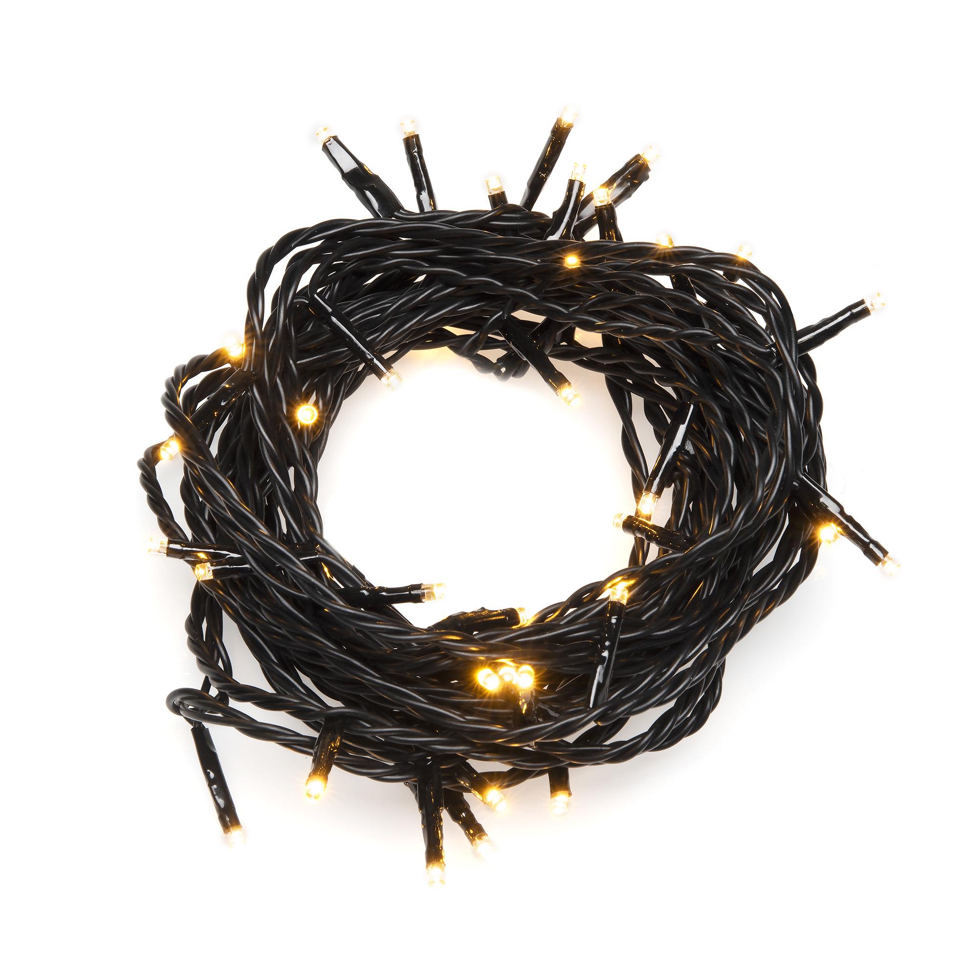 Konstsmide 3610-800 Ljusslinga svart kabel, amber mikro LED 6.24 m