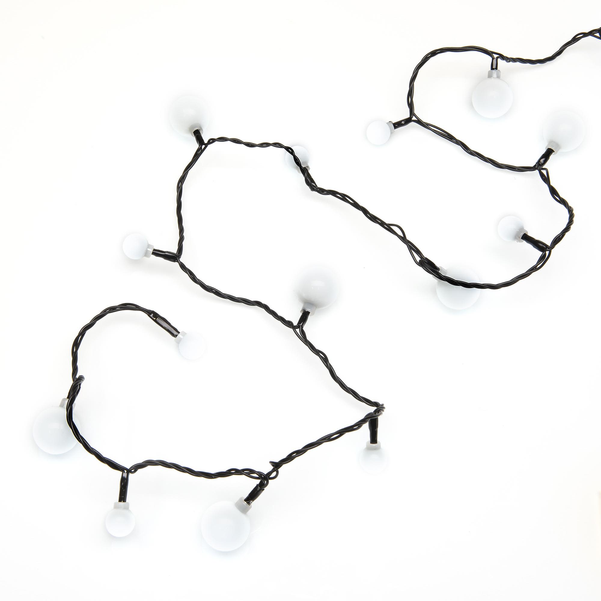 Konstsmide 3680-207 Lyskæde runde, sort kabel, 6.32 m Hvide cherry