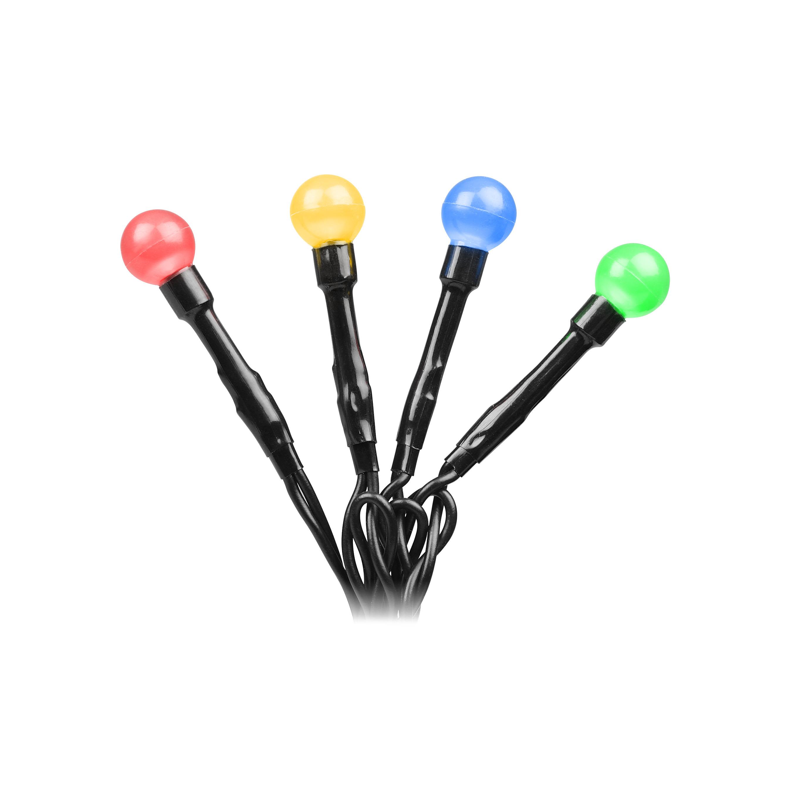 Konstsmide 3691-507 Ljusslinga färgade cherry, svart kabel 6.32 m