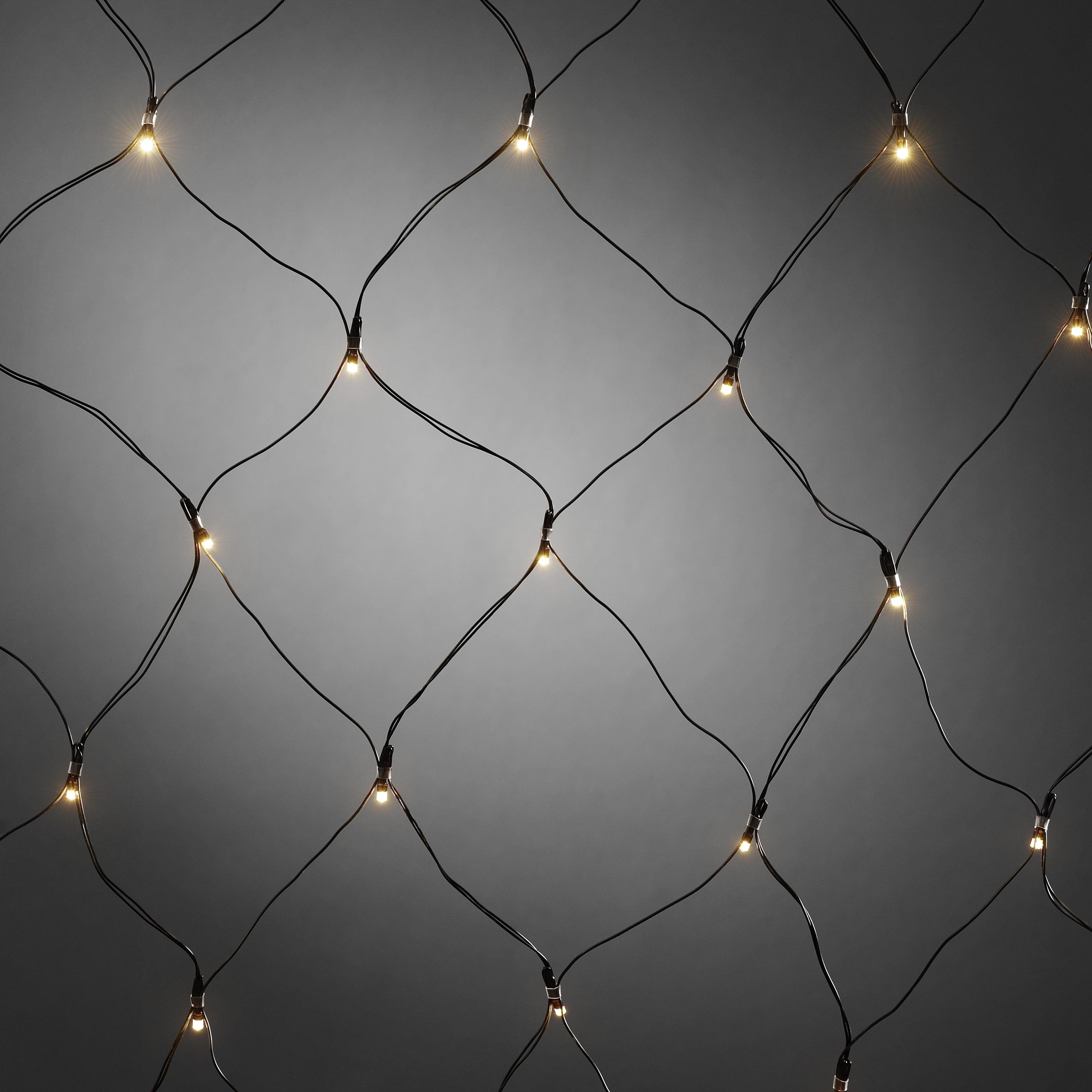 Konstsmide 3723-100 Ljusslinga nät, 80x80 cm, sensor och timer Varmvita