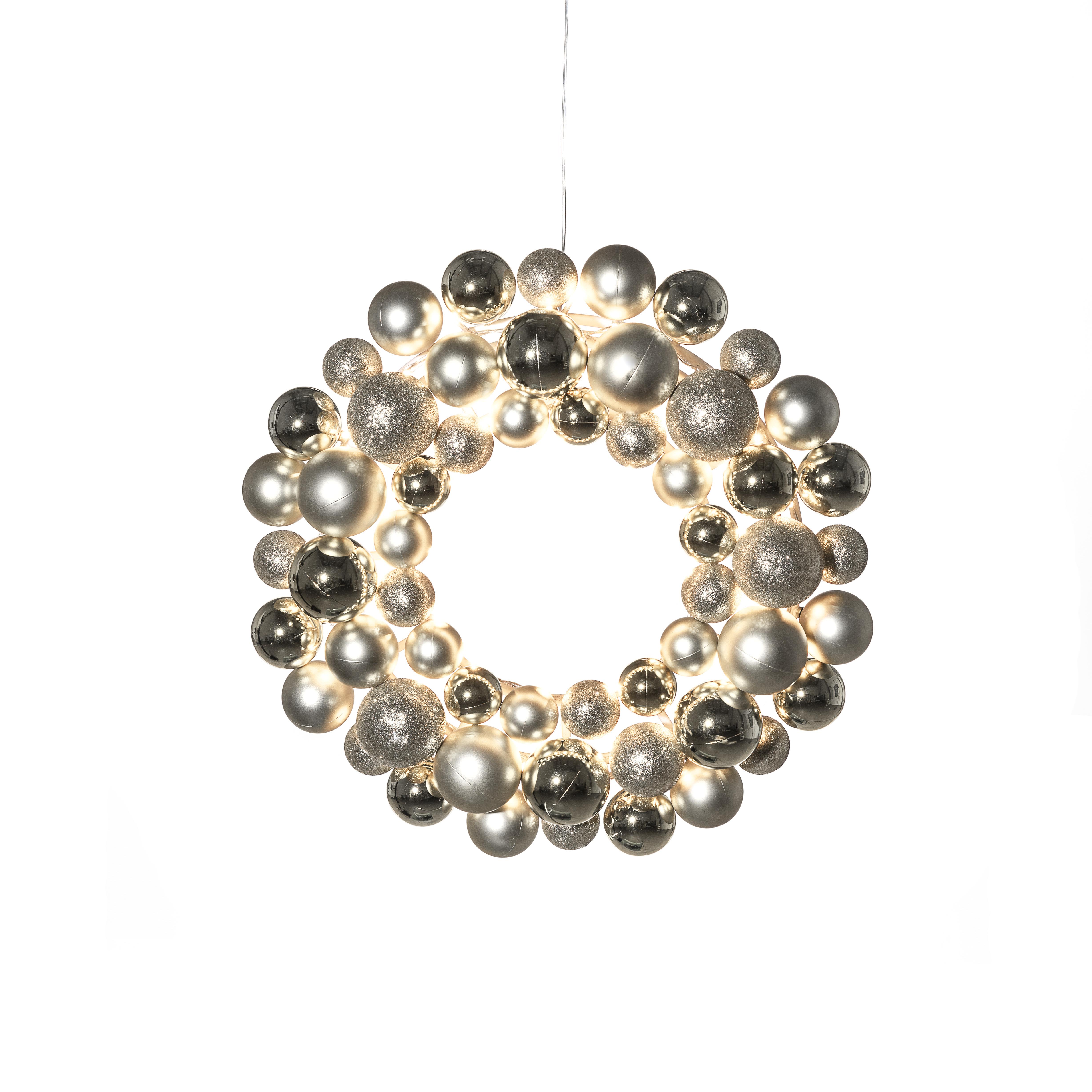 Konstsmide 3783-303 Julkrans 40 cm, silver, varmvita