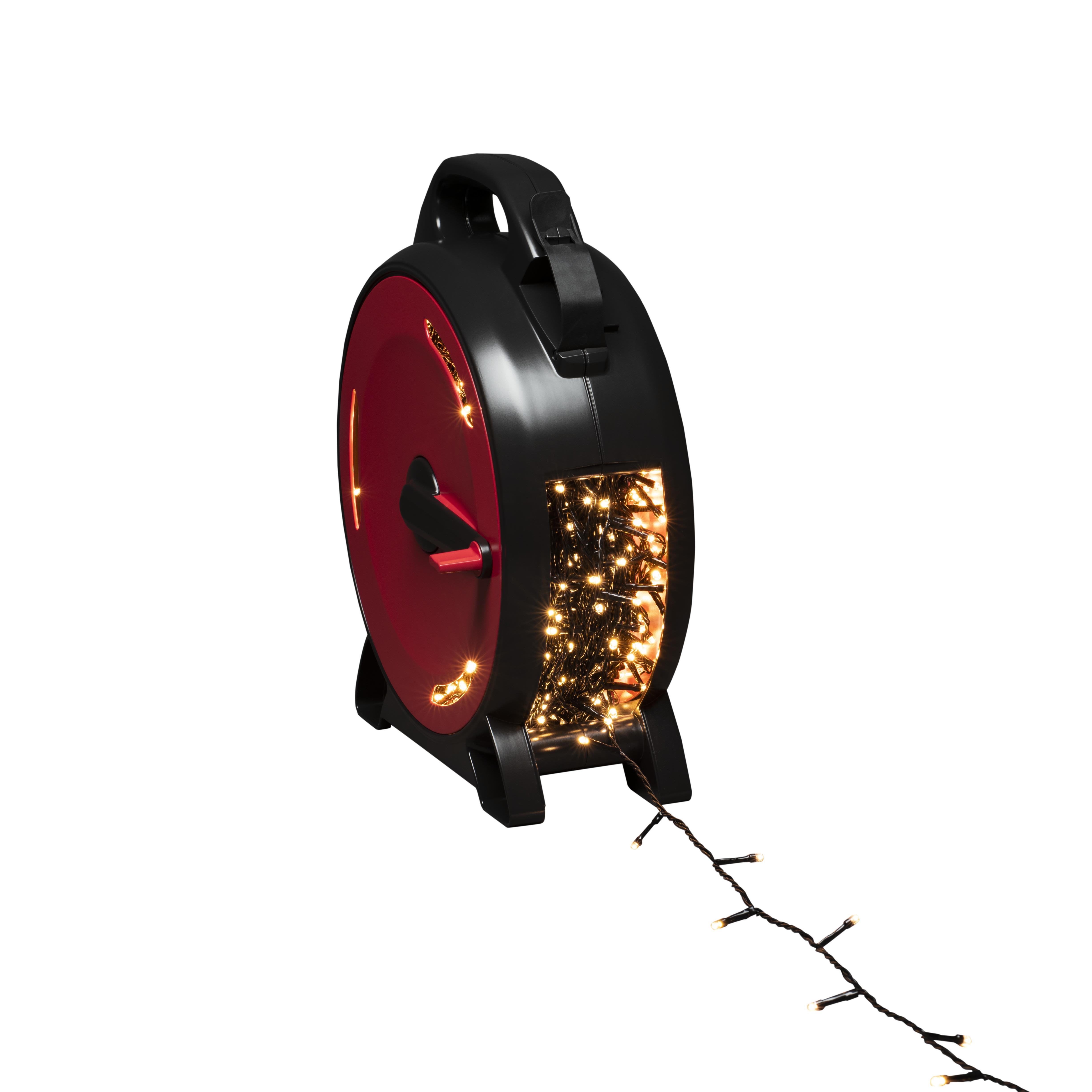 Konstsmide 3839-107 Sladdvinda varmvita, svart soft-kabel 69.93 m