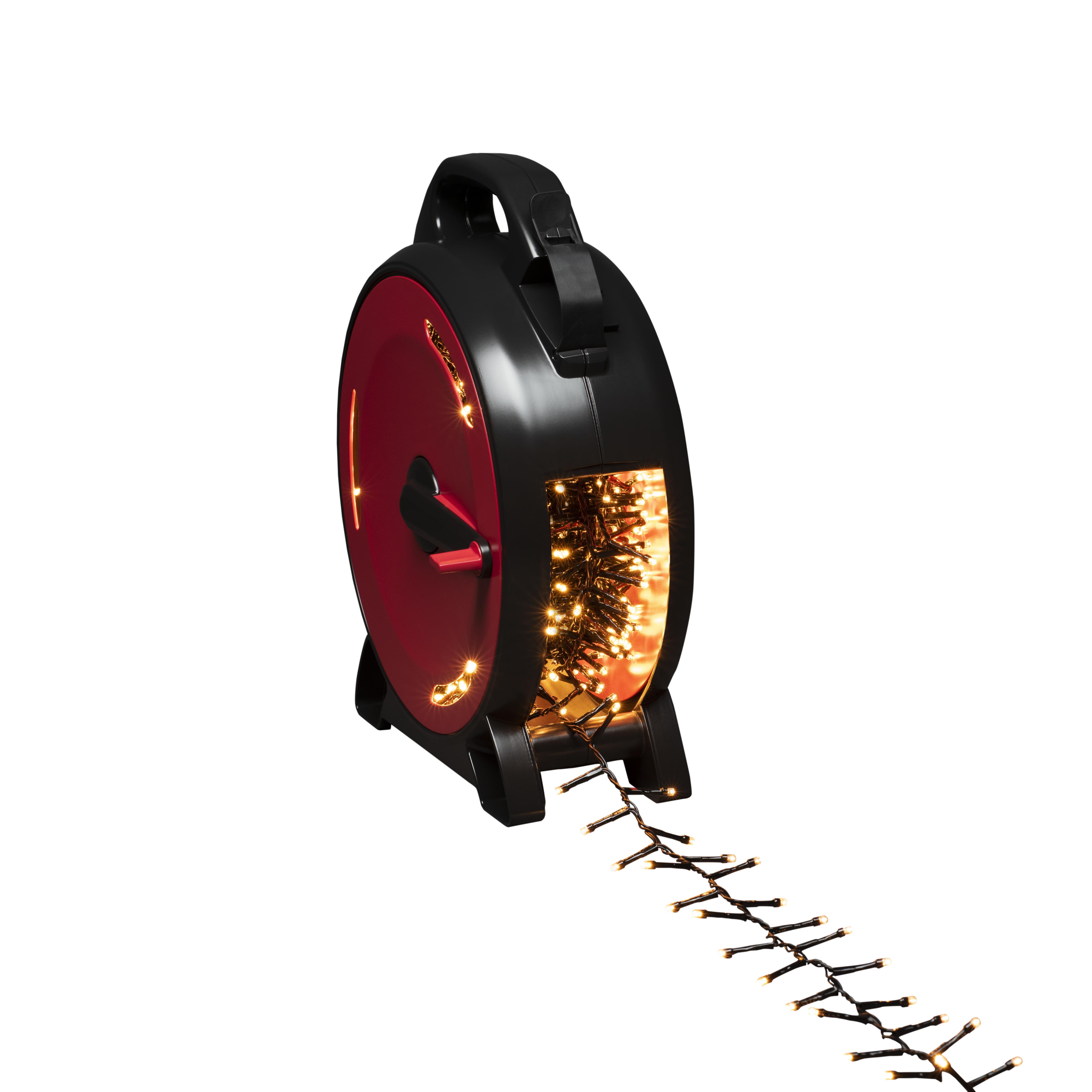 Konstsmide 3850-800 Sladdvinda amber cluster, svart kabel 26.38 m