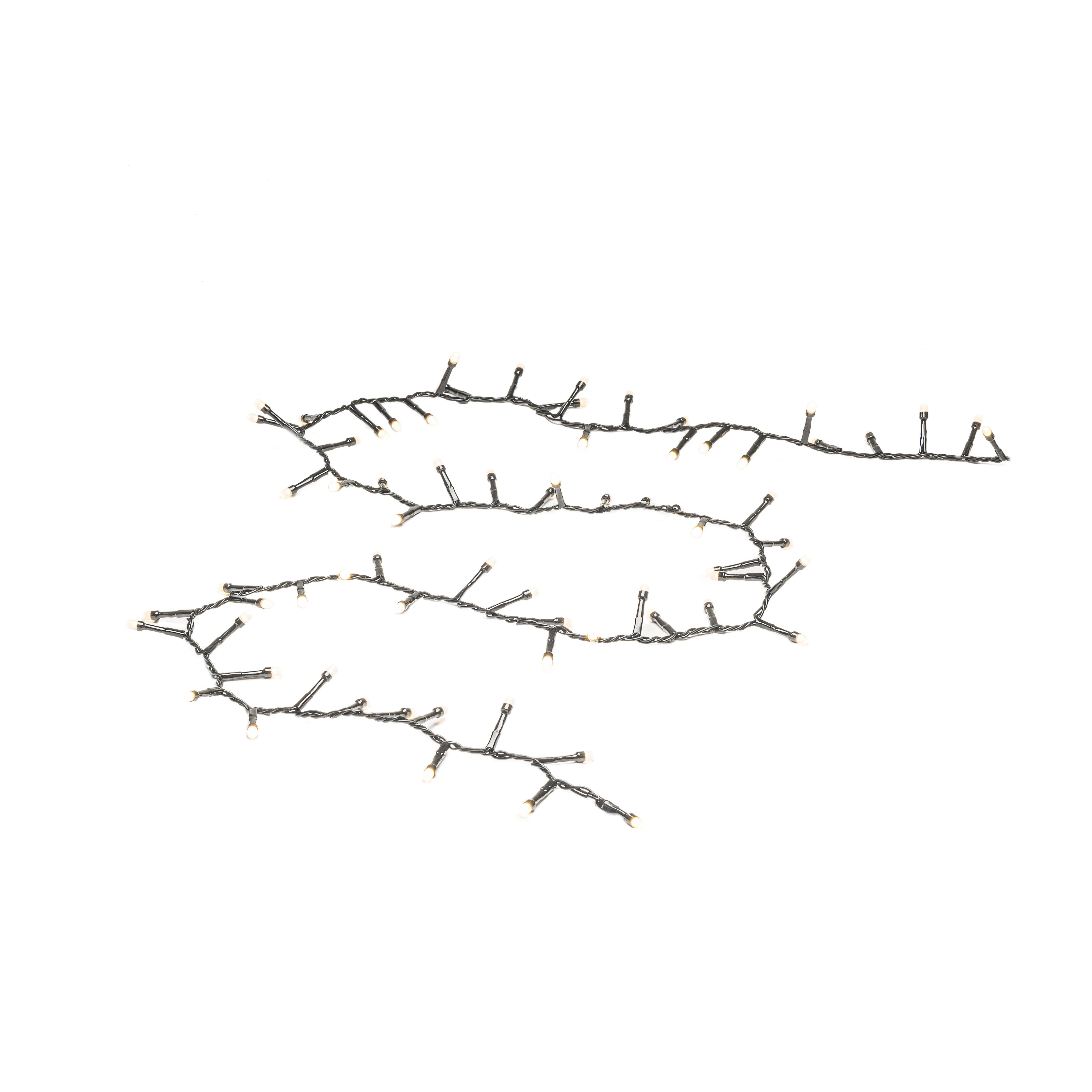 Konstsmide 3867-130 Lyskæde cluster frostet, varm hvid, sort kabel 8.78 m