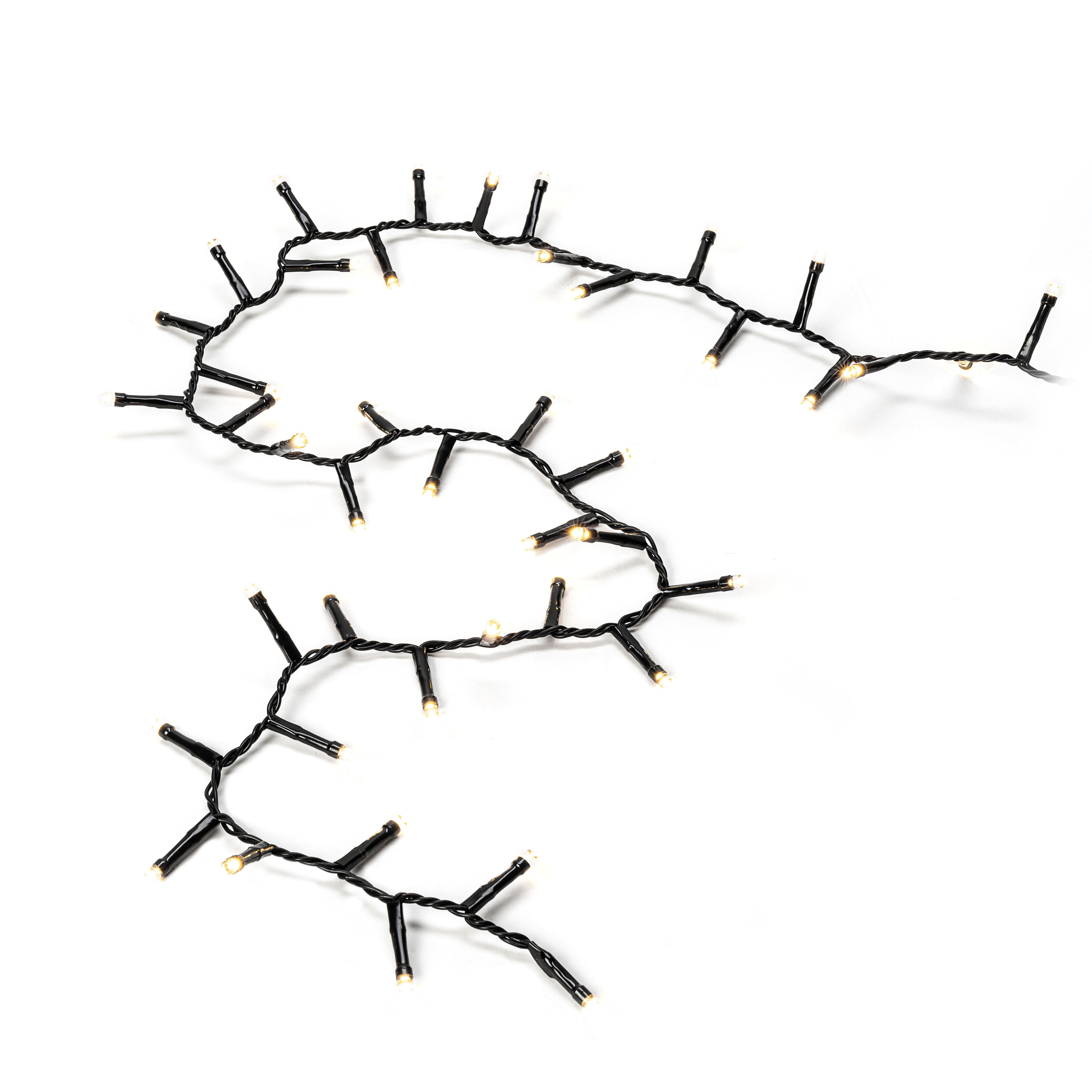 Konstsmide 3868-100 Lyskæde cluster, varm hvid, sort kabel 13.18 m