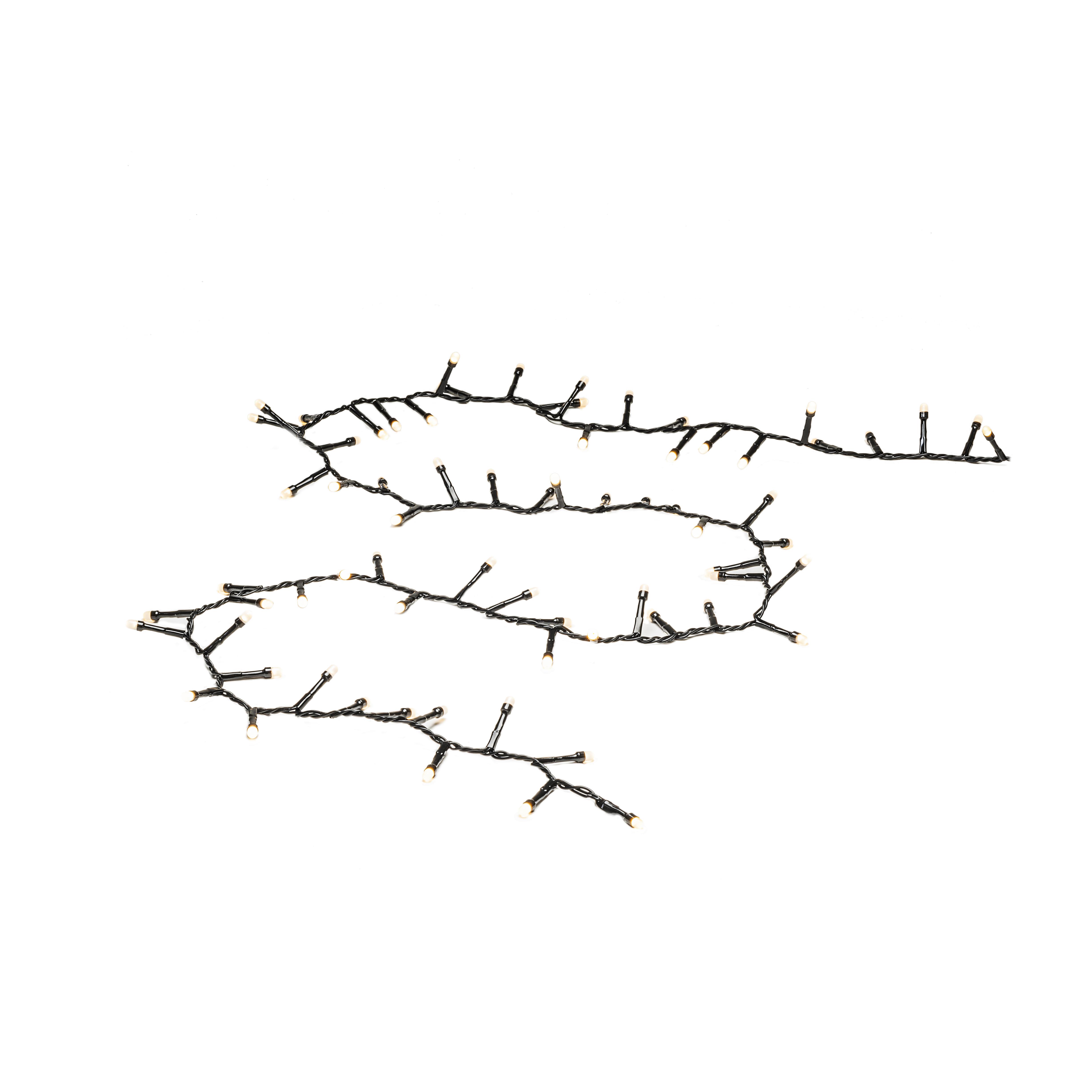 Konstsmide 3868-130 Lyskæde cluster frostet, varm hvid, sort kabel 13.18 m