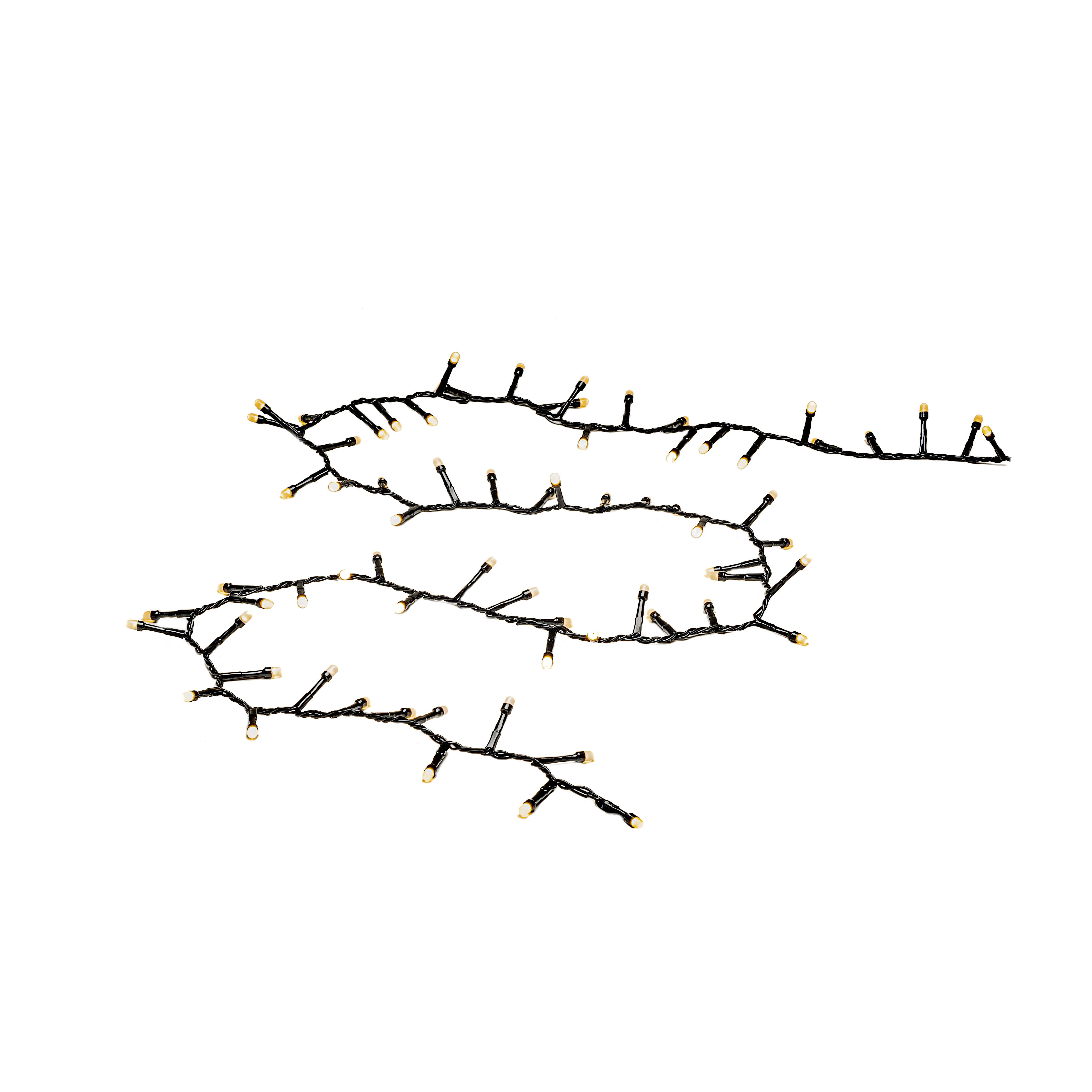 Konstsmide 3871-130 Lyskæde cluster frostet, varm hvid, sort kabel 32.98 m