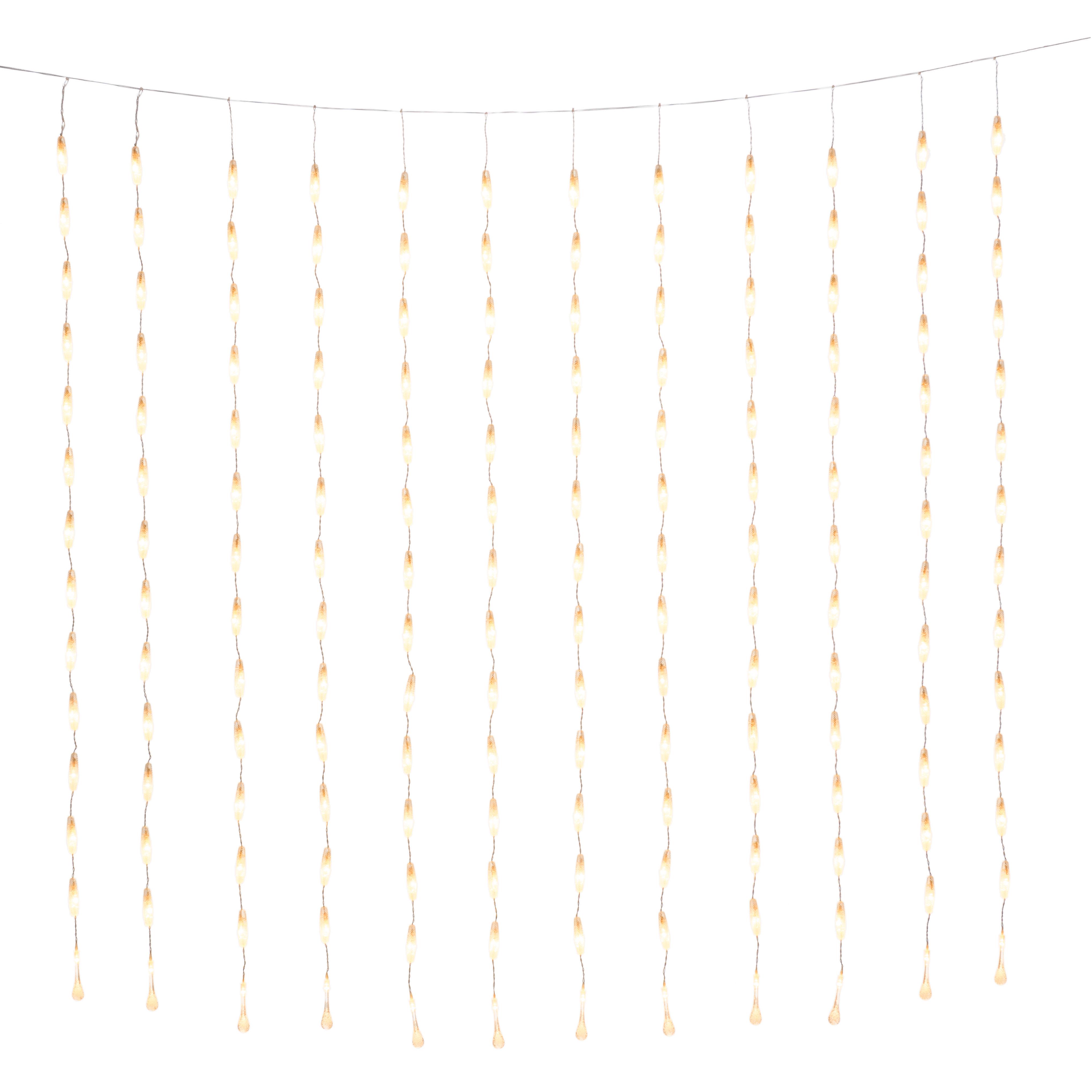 Konstsmide 4052-803 Ljusslinga gardin av droppar, amber 200x200 cm