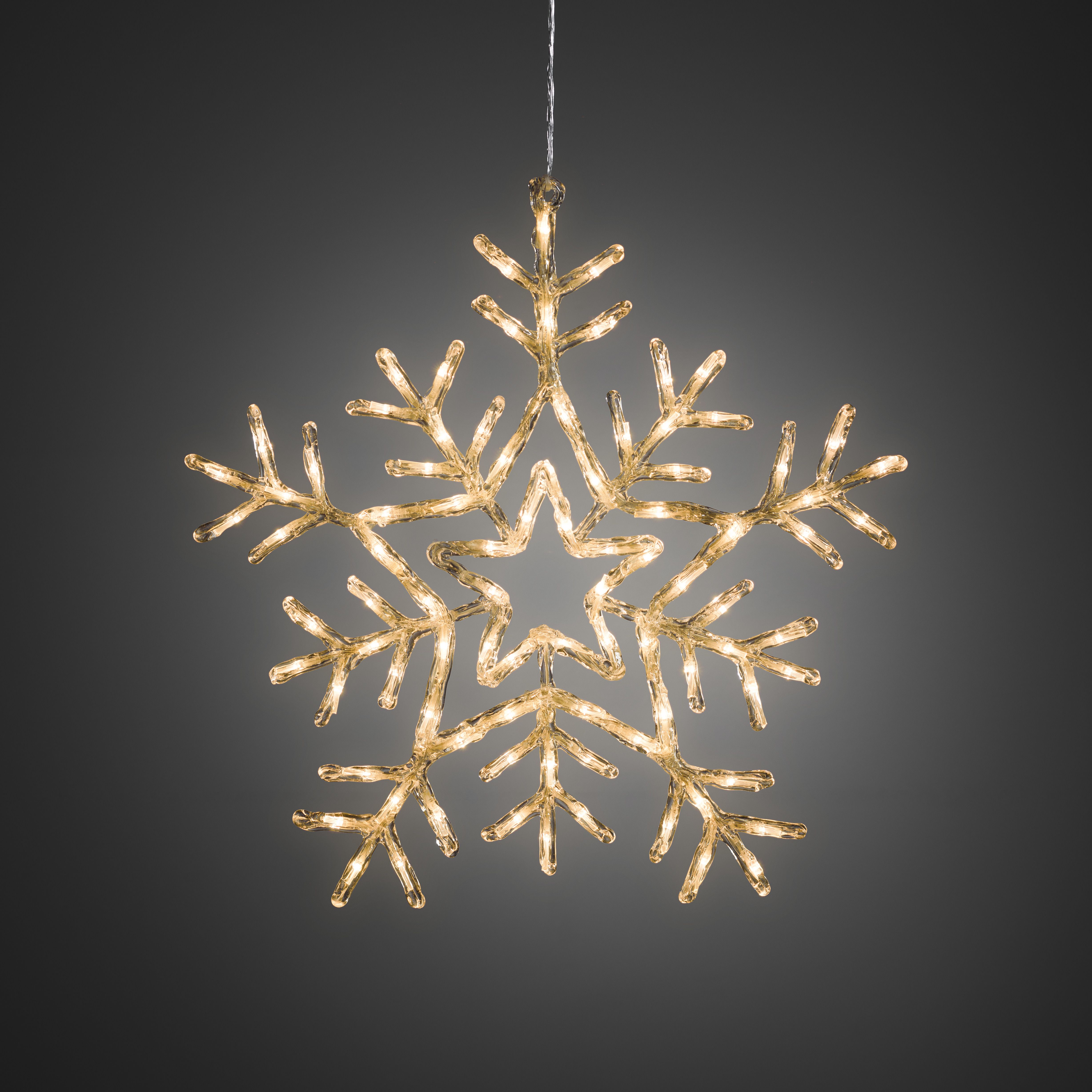 Konstsmide 4470-103 Dekorationsbelysning snöflinga, 58 cm, akryl Varmvit