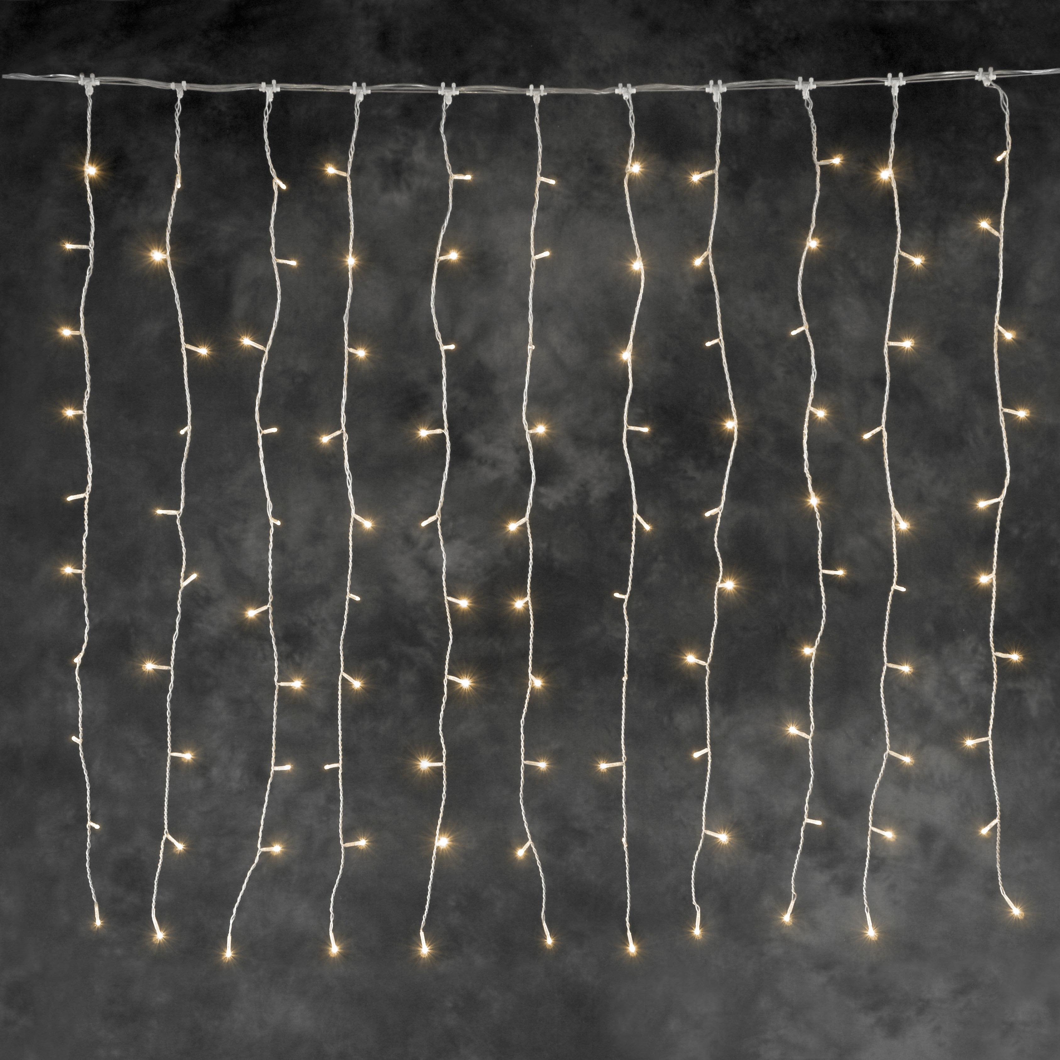 Konstsmide 4814-803 Ljusslinga gardin, 104 amber LED Transparent kabel