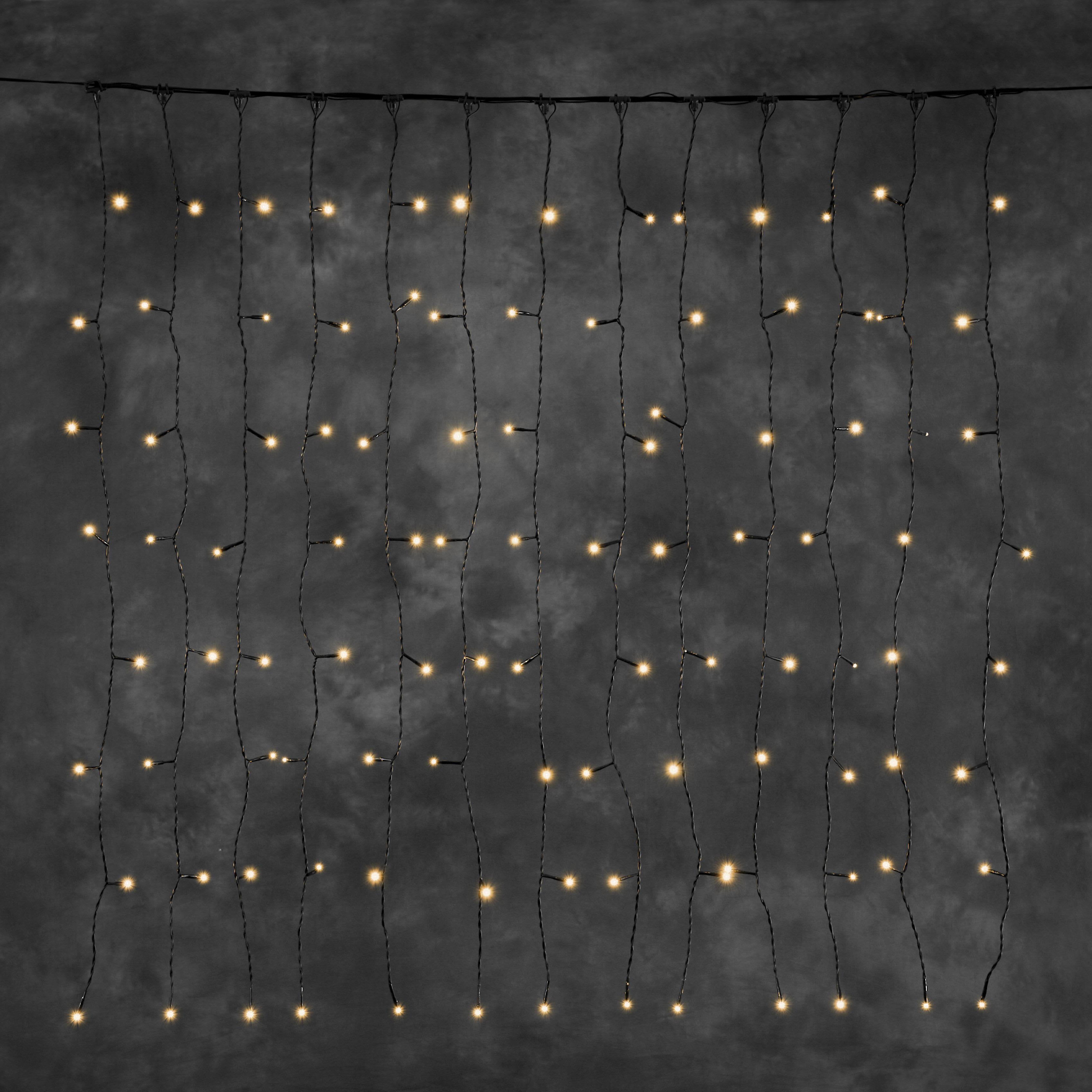 Konstsmide 4814-807 Ljusslinga gardin, 104 amber LED Svart kabel