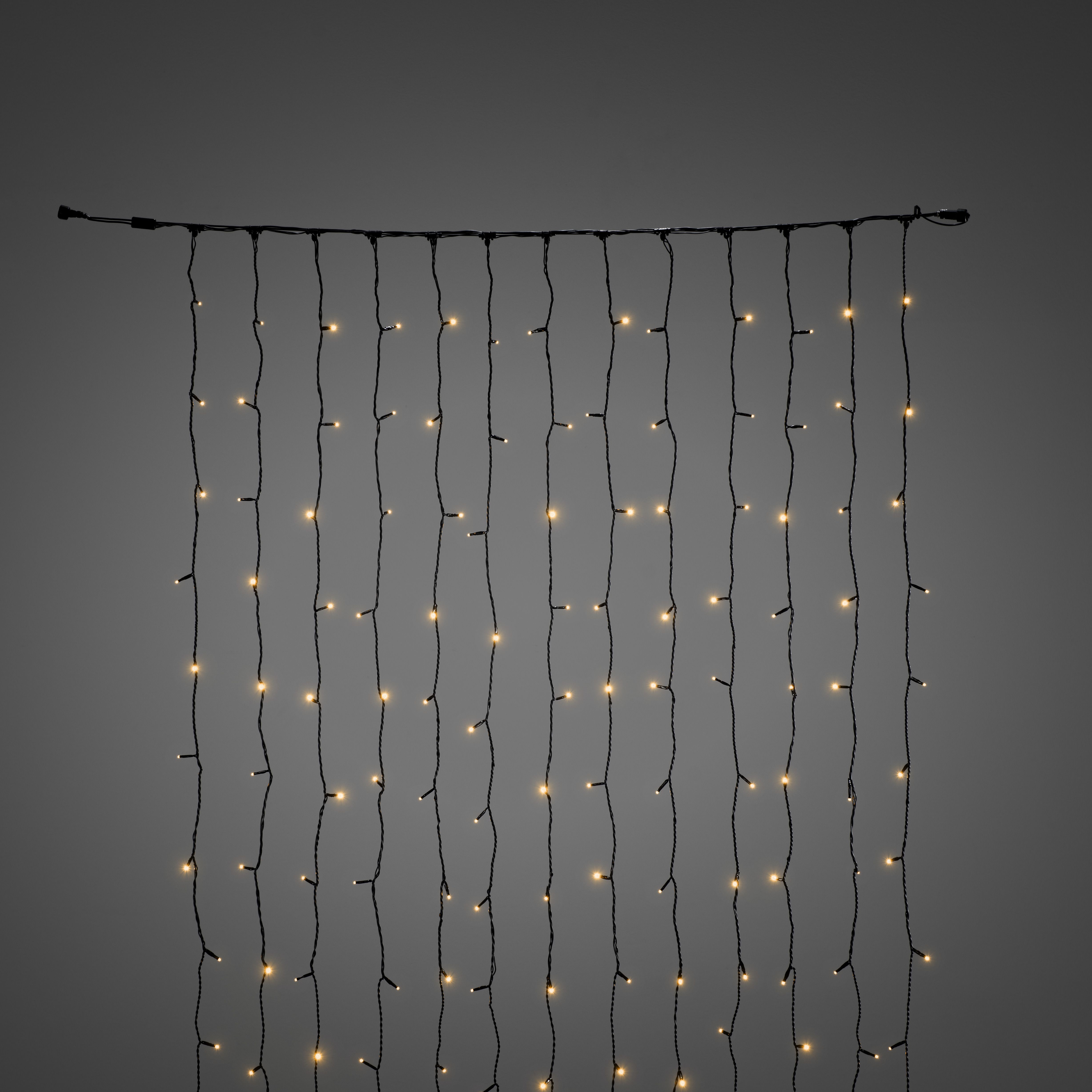 Konstsmide 4825-807 Lyskæde gardin, 208 amber LED Sort kabel