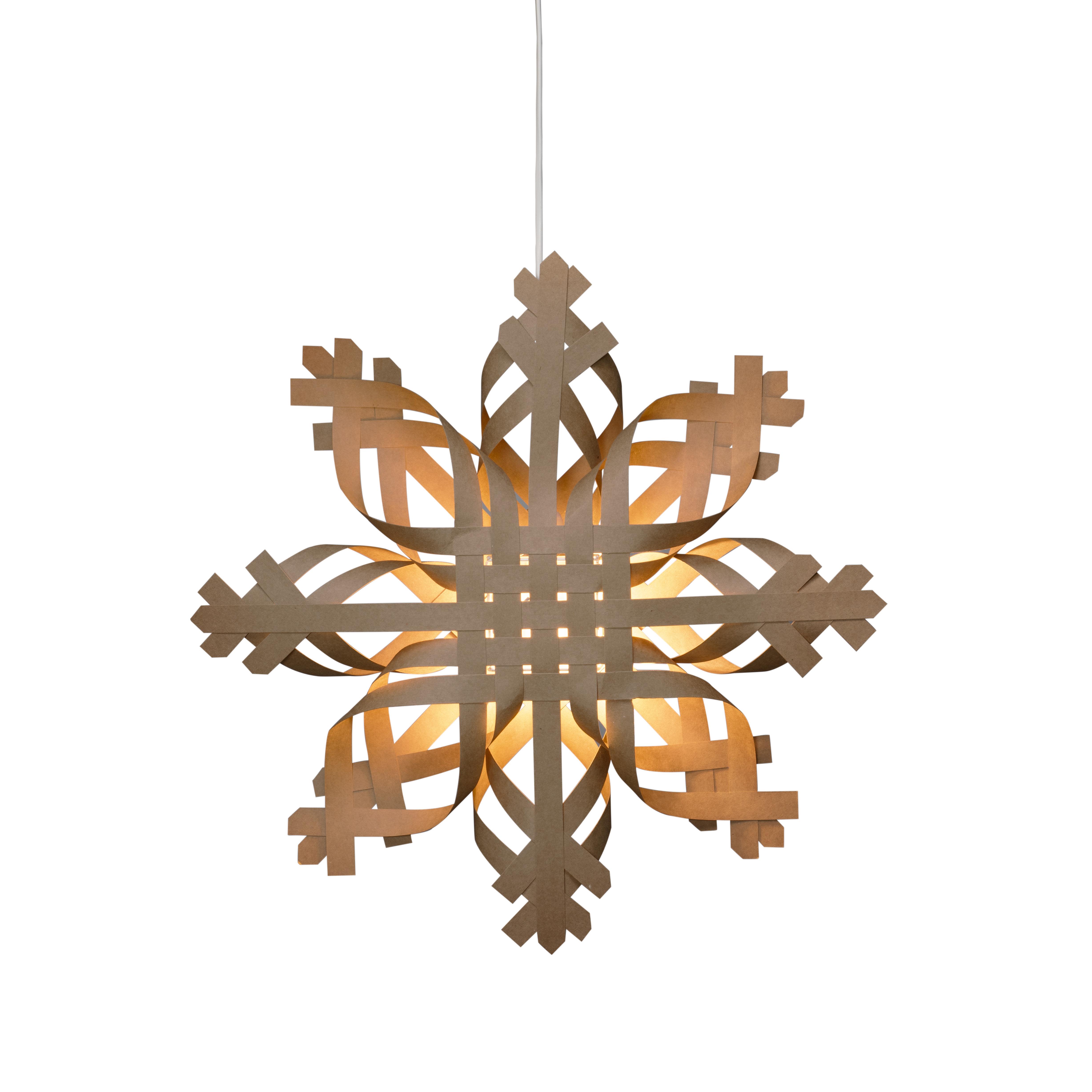 Konstsmide 5927-600 Julstjärna papper, 50 cm, flätad, Brun