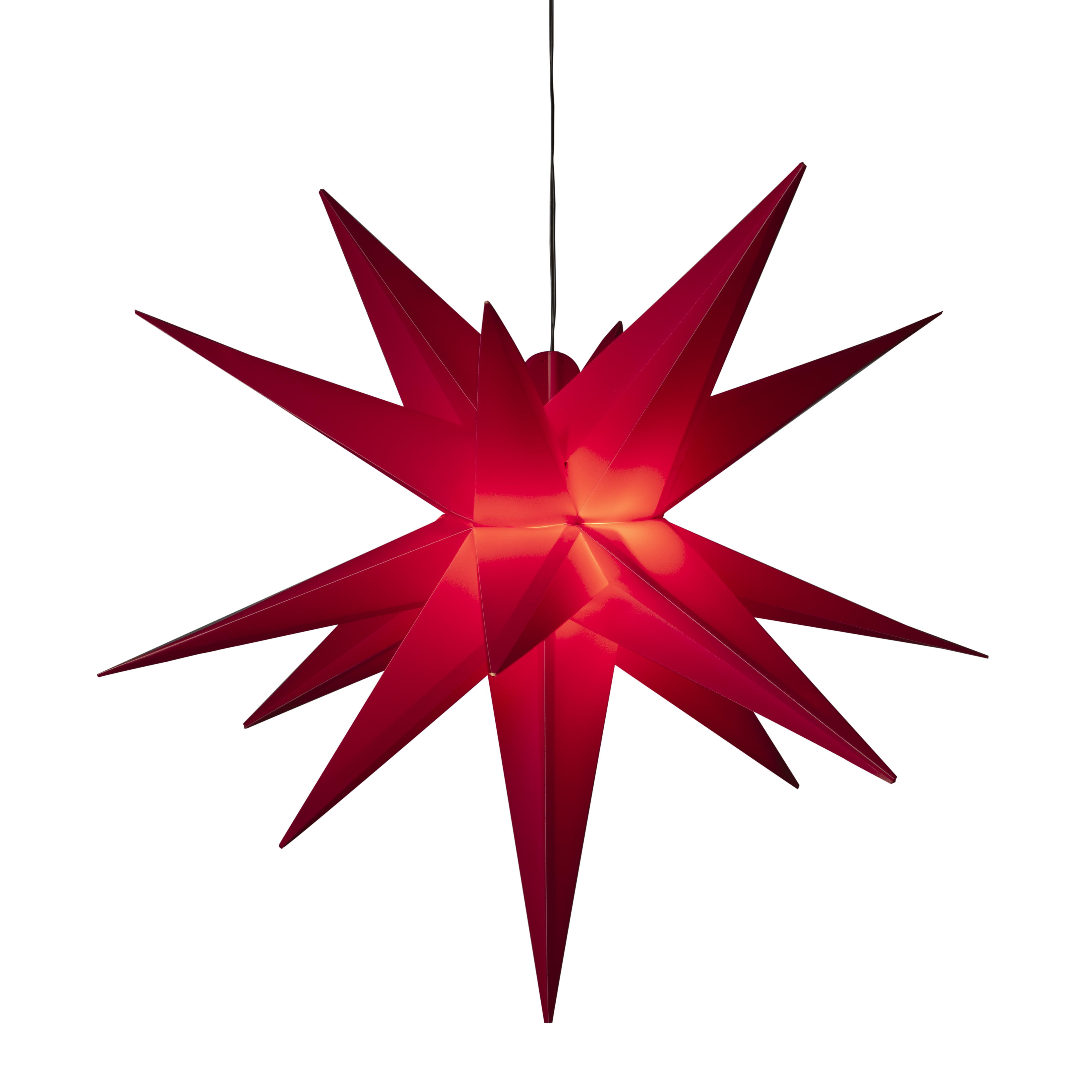 Konstsmide 5971-550 Julstjärna plast, 3D, röd 80 cm