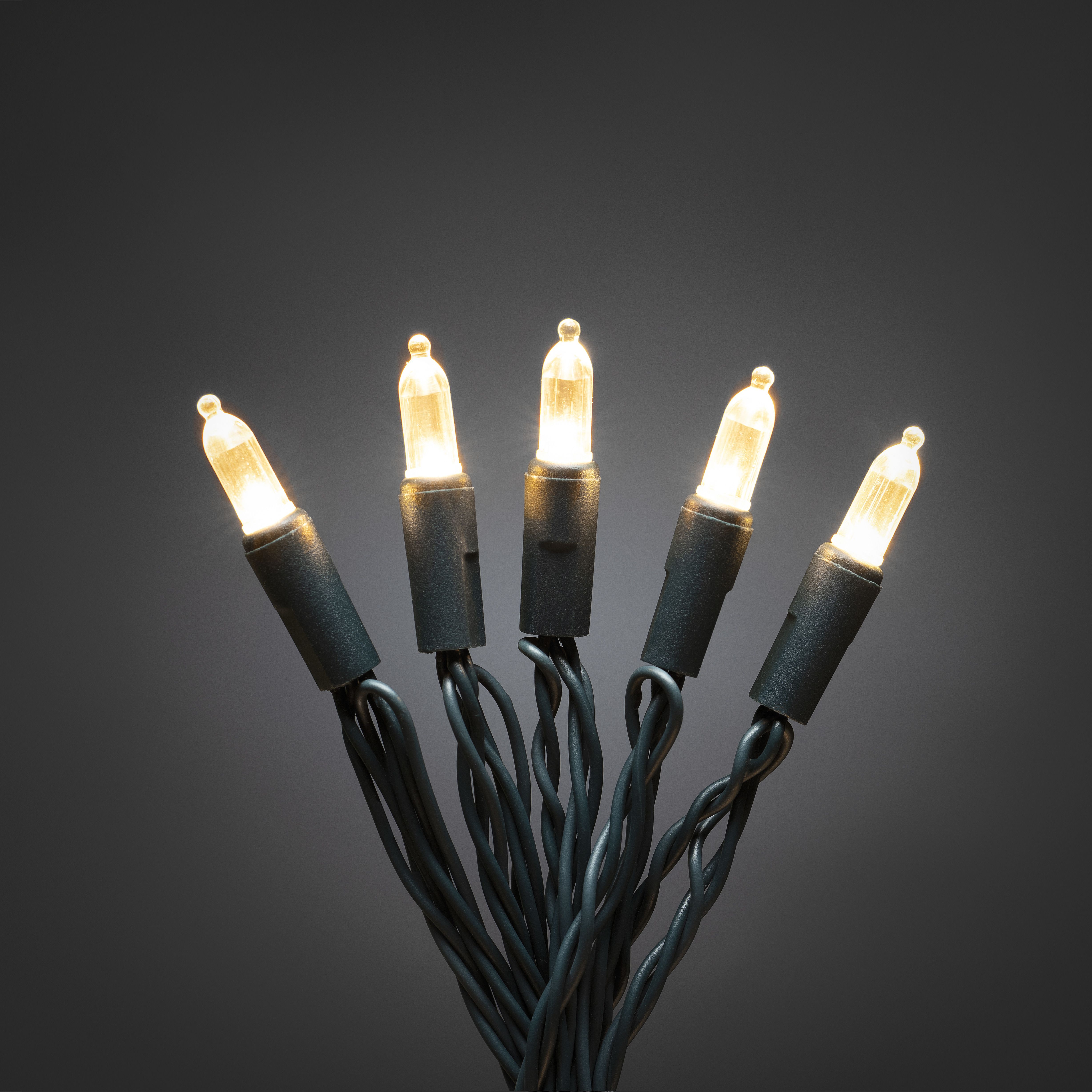 Konstsmide 6020-100 Ljusslinga varmvita, grön kabel 11.85 m