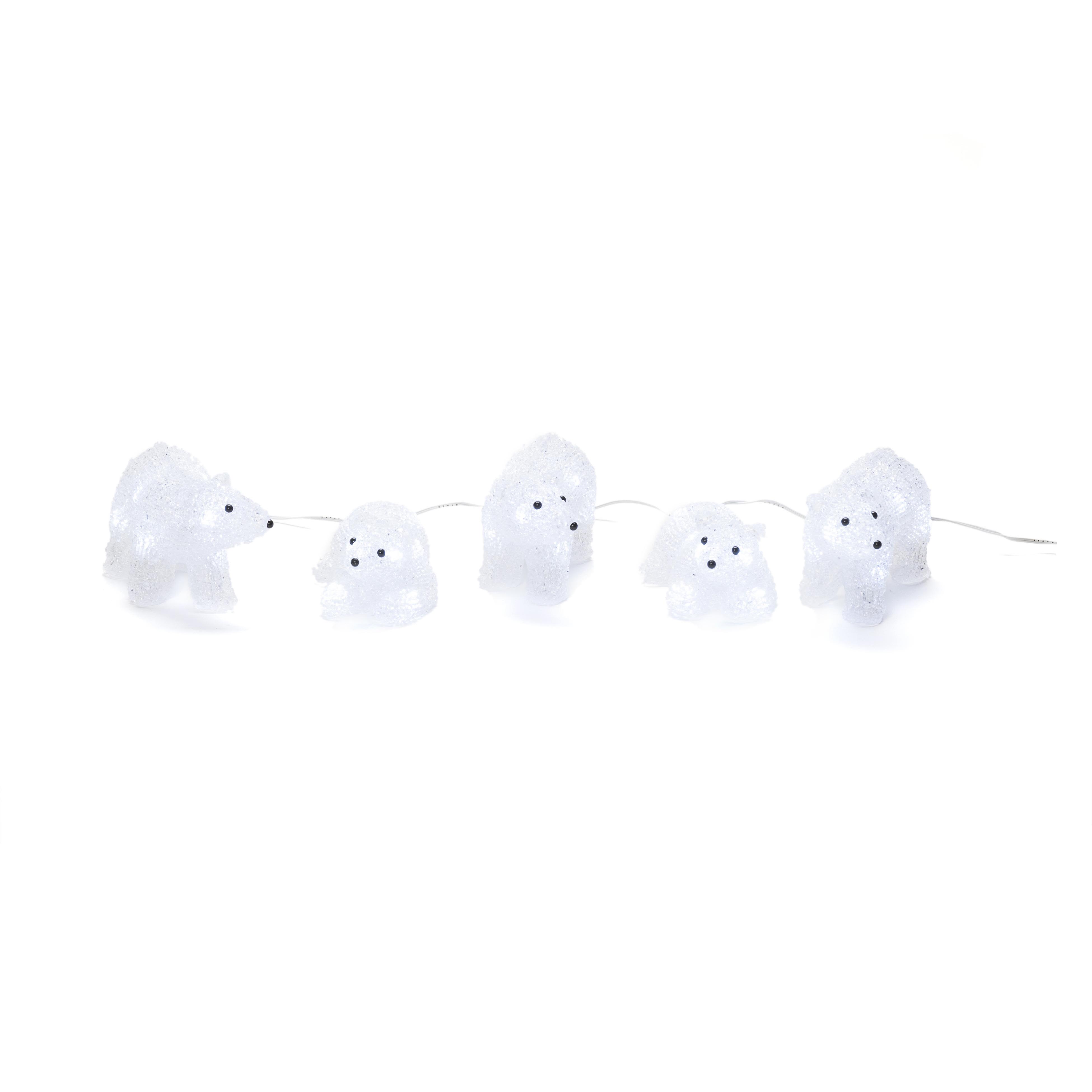 Konstsmide 6292-203 Dekorationsbelysning isbjörnar, akryl, 5 st,  40 LED