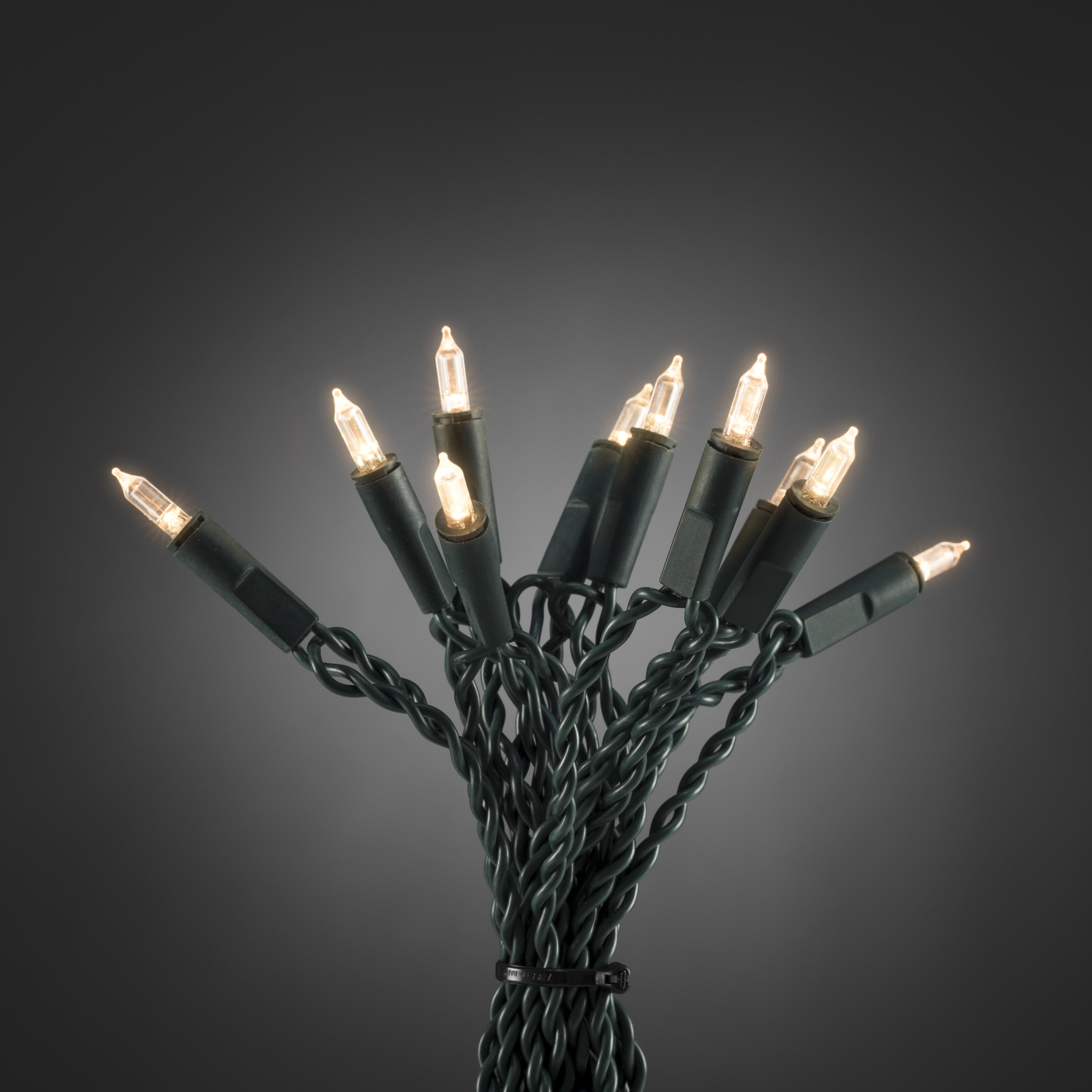 Konstsmide 6304-120 Ljusslinga varmvita LED, grön kabel 14.85 m