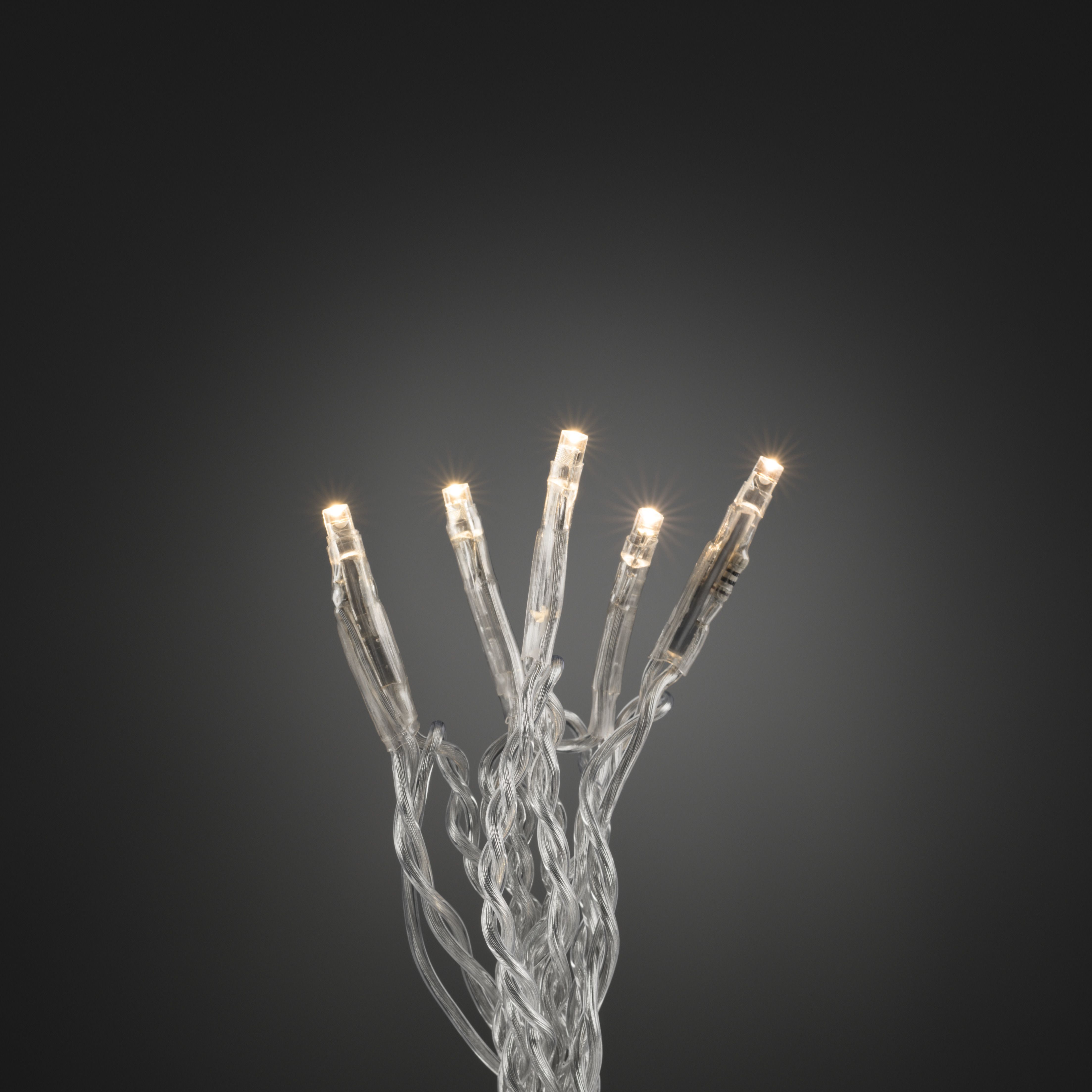 Konstsmide 6354-123 Ljusslinga varmvita, transparent kabel 6.93 m