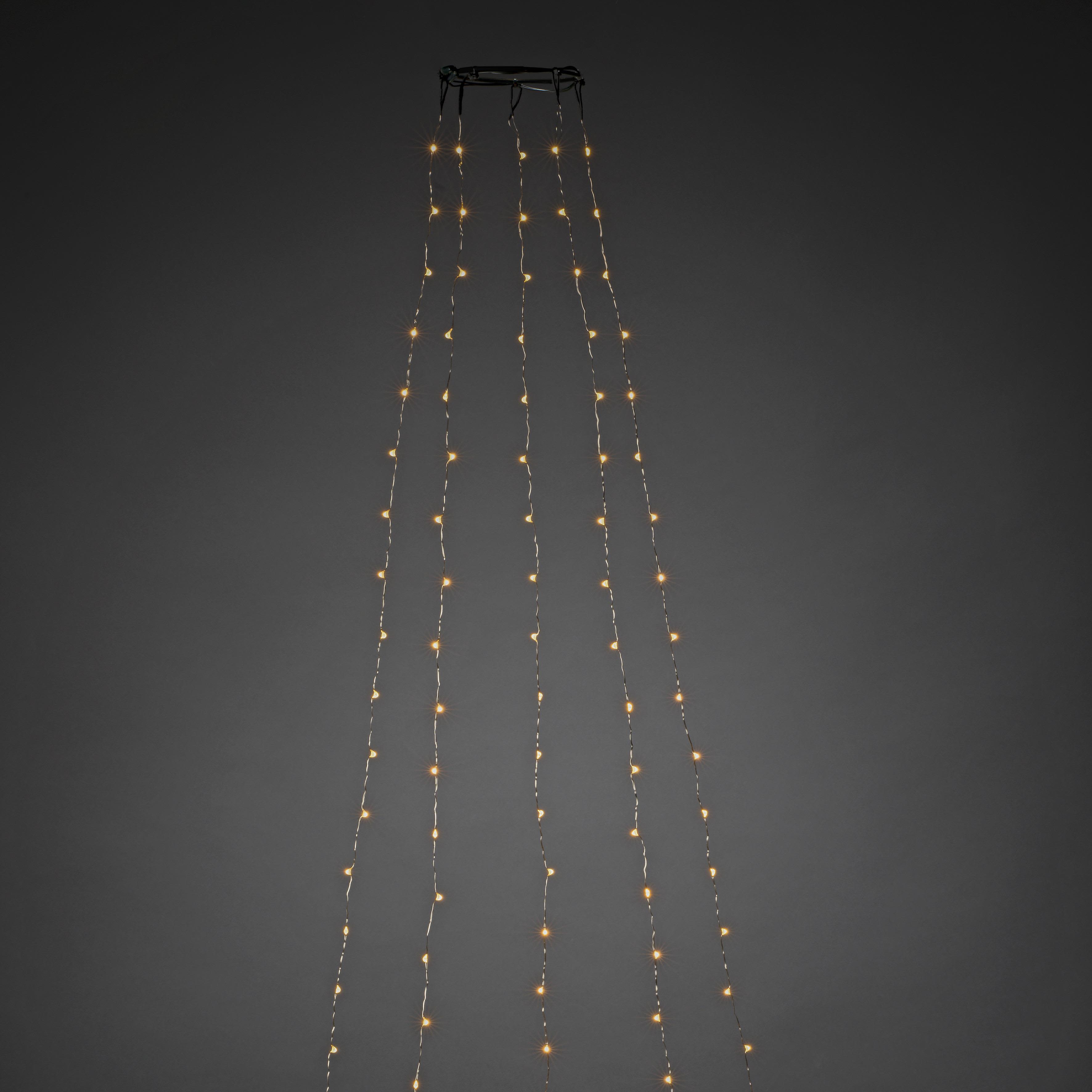 Konstsmide 6377-890 Juletræsslynge sølvfarvet kabel, amber LED 180 cm