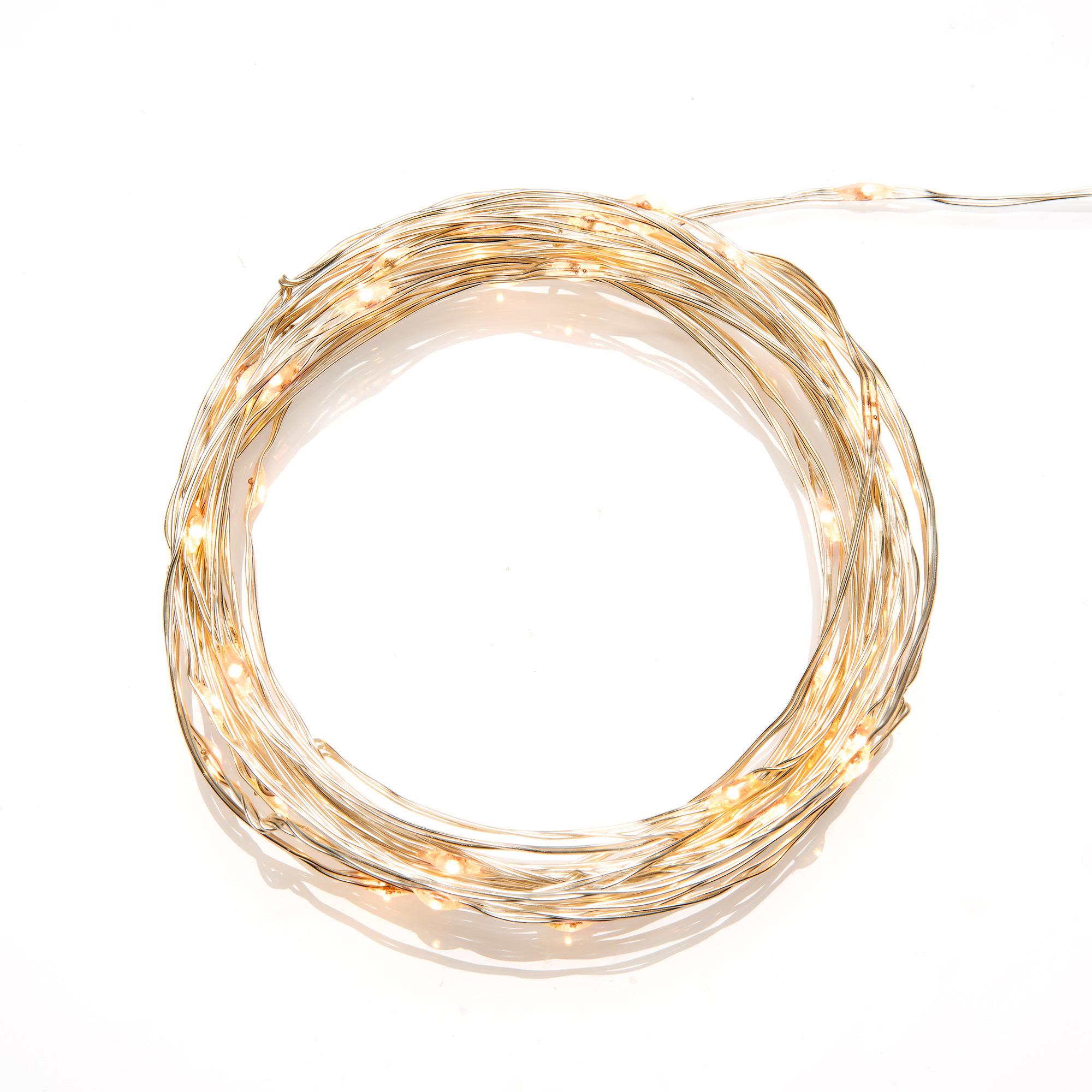 Konstsmide 6386-890 Ljusslinga 4.9 m, 50 LED, micro amber Silverfärgad kabel