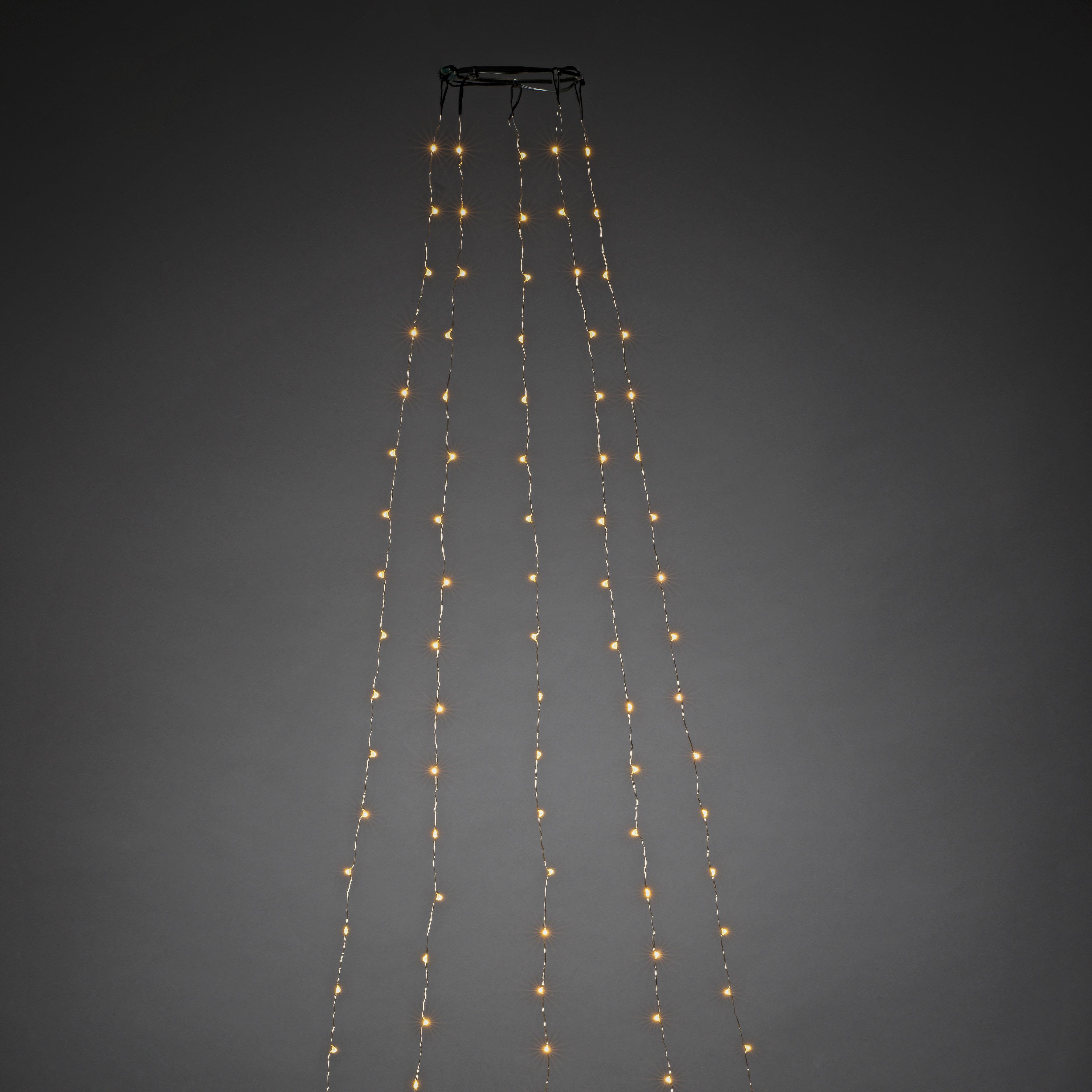 Konstsmide 6577-870 Juletræslyskæde amber, LED, app, sølvfarvet kabel 180 cm