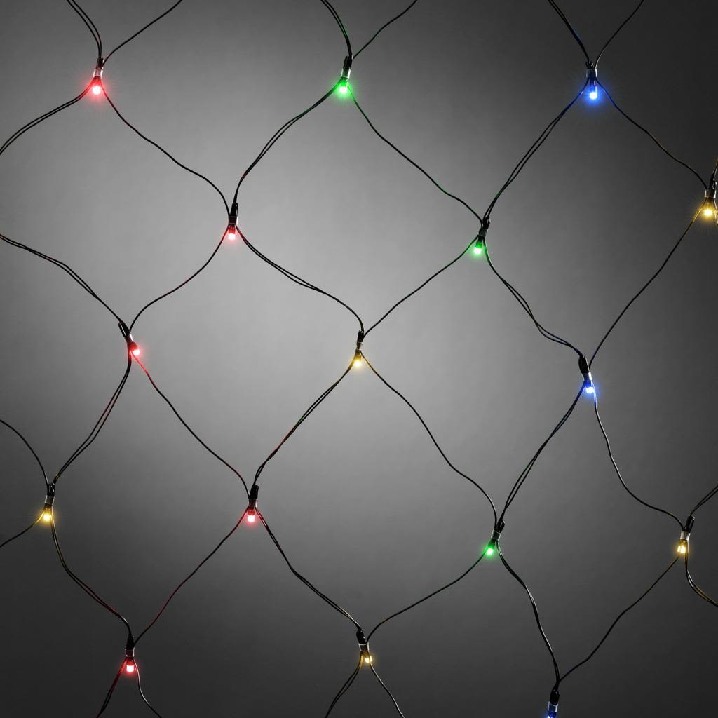 Konstsmide 3723-500 Ljusslinga nät, 80x80 cm, sensor och timer Färgade