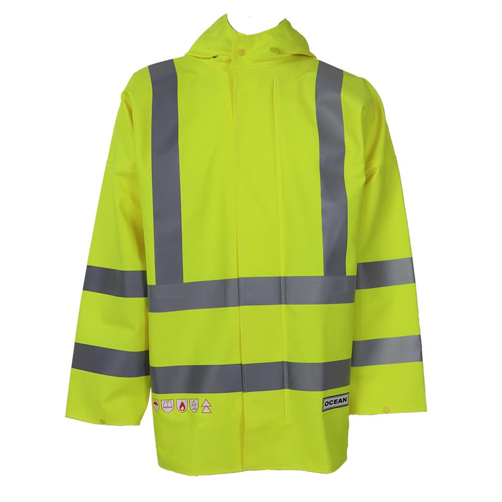 Ocean Abeko Coulomb Premium Regnjacka flamvarsel, gul 5XL