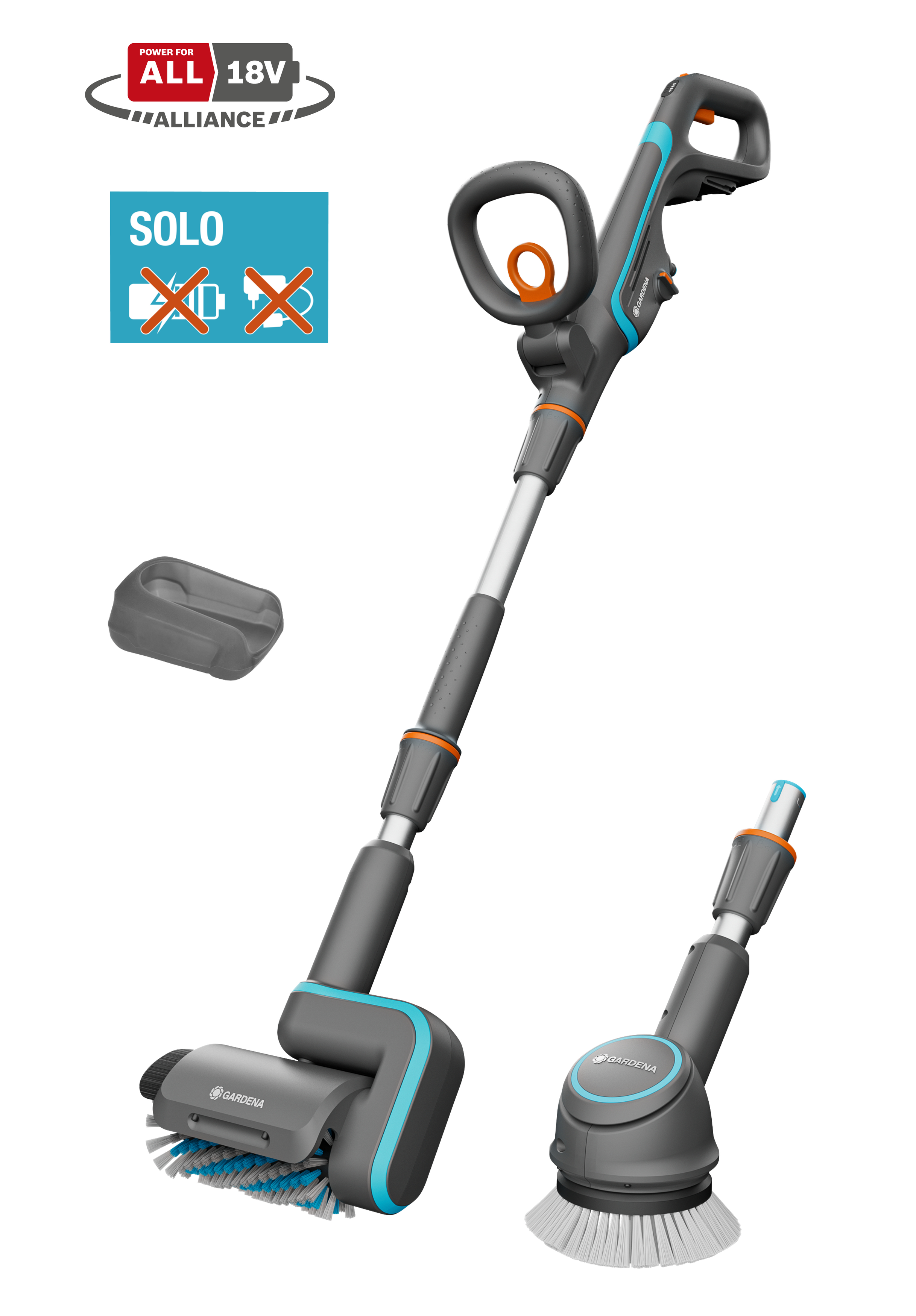 Gardena AquaBrush 14842-55 Terrasserensmiddel 2 forskellige børster, uden batteri og oplader
