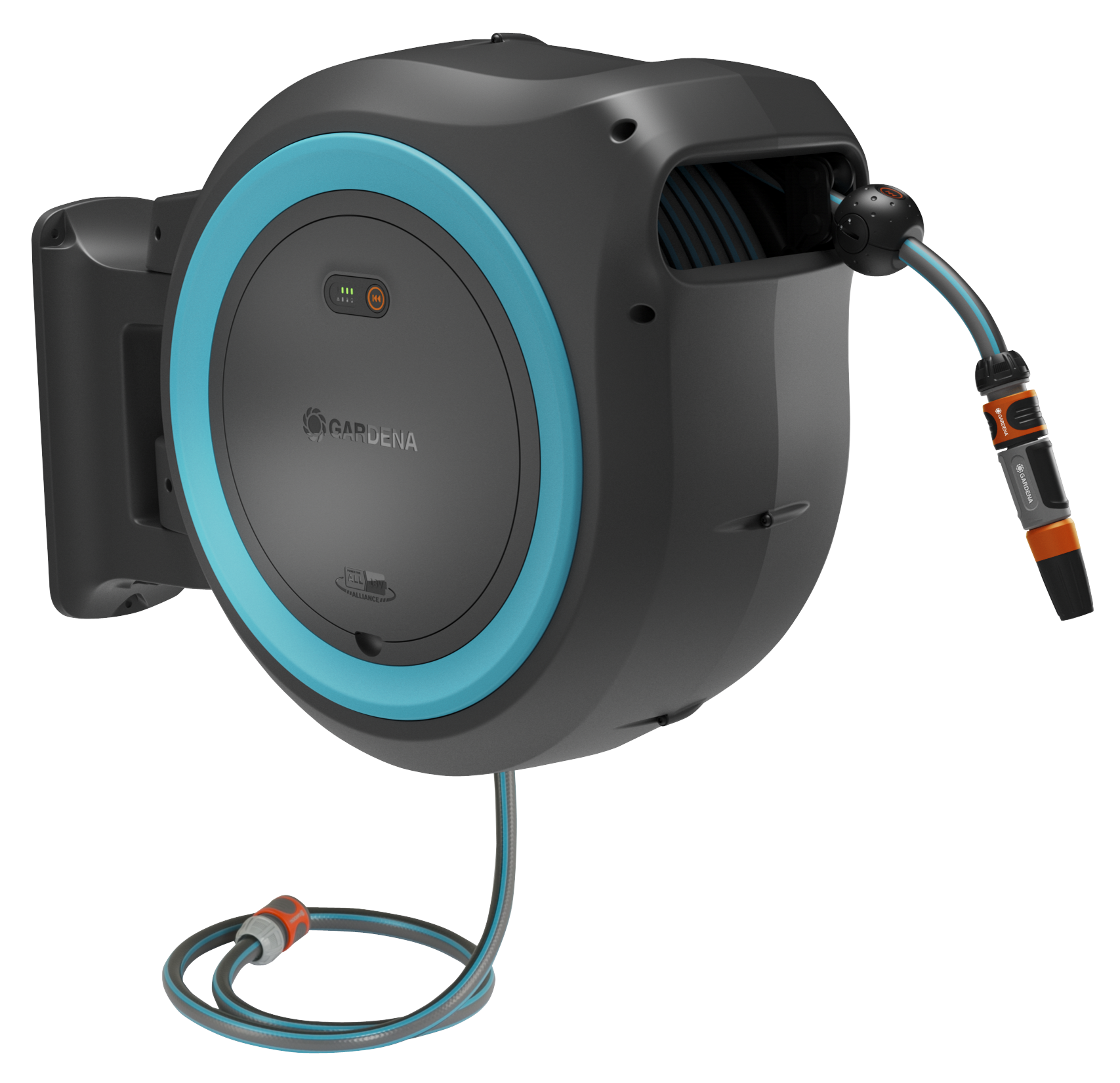 Gardena PowerRoll XL Vægslangeboks med batteri og oplader, 35 m