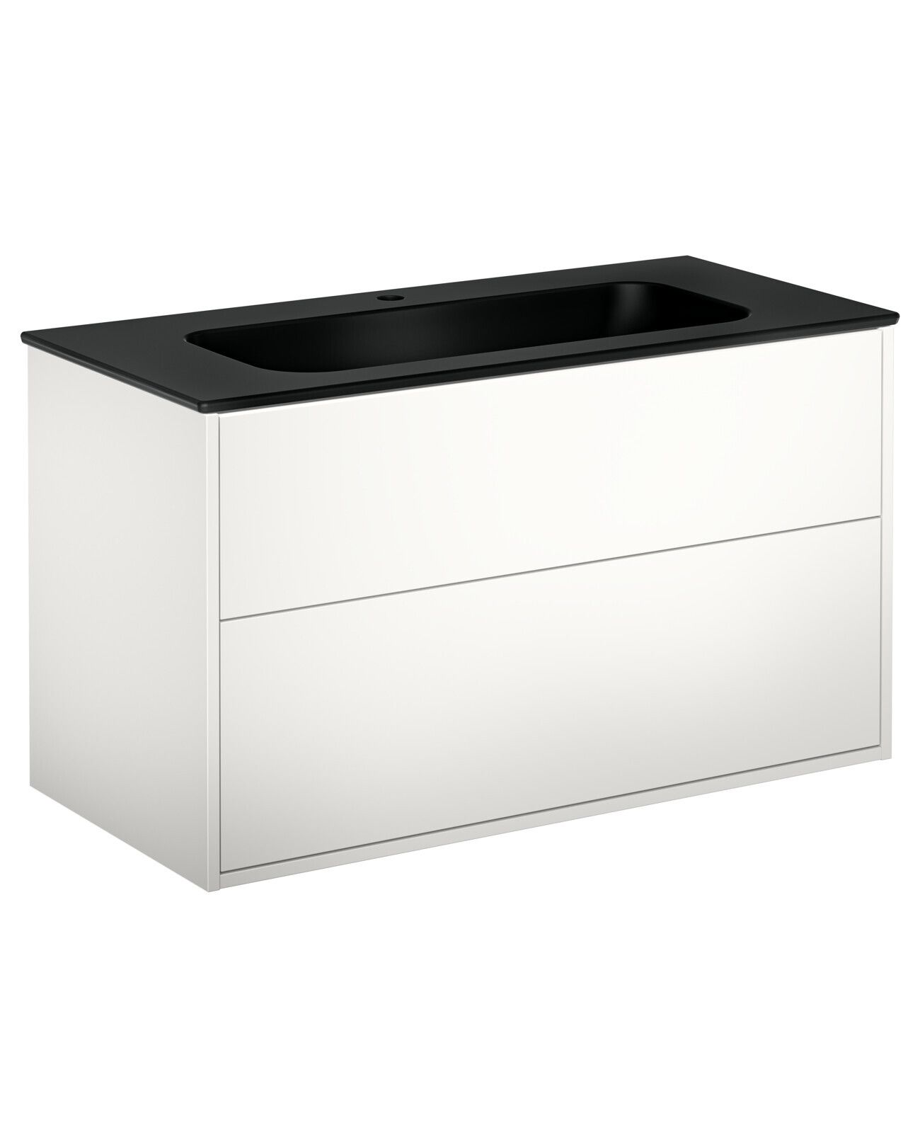 Gustavsberg Artic GB71ACVU10TM381 Kommodpaket vit/mattsvart, 100 cm, 1 blandarhål Vit/mattsvart