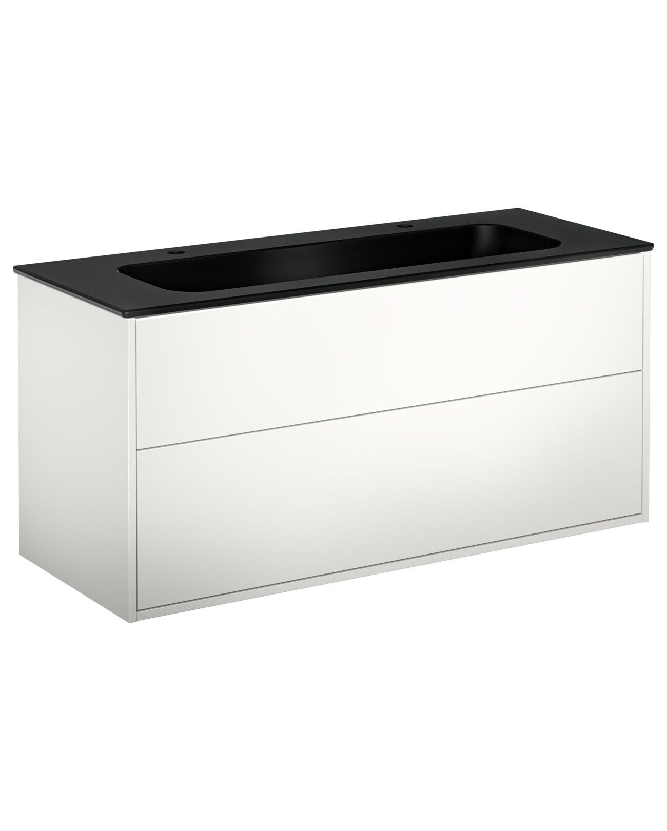 Gustavsberg Artic GB71ACVU12TM38 Kommodpaket vit/mattsvart, 120 cm, 2 blandarhål Vit/mattsvart