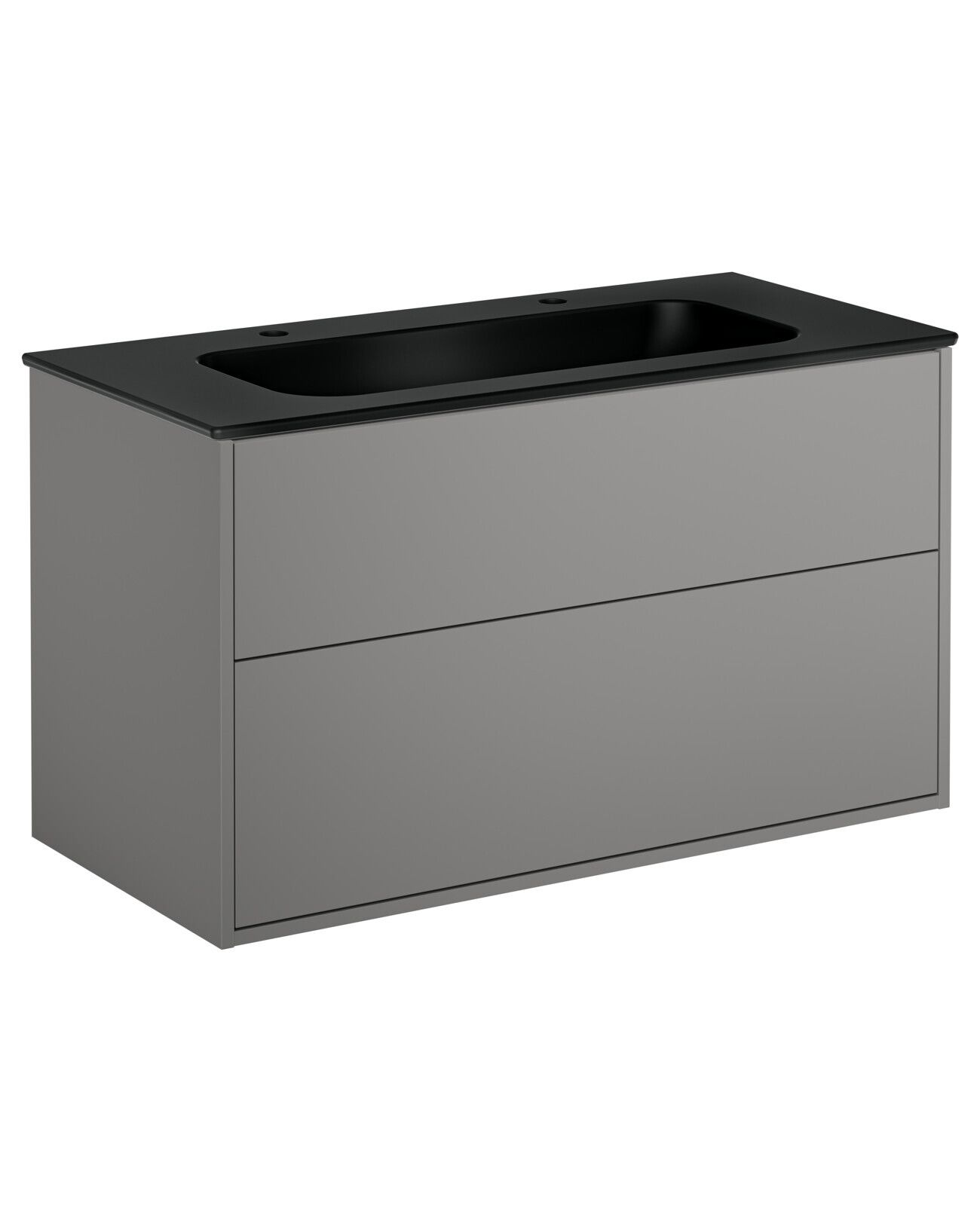 Gustavsberg Artic GB71ACVU10TL382 Kommodpaket askgrå/mattsvart, 100 cm, 2 blandarhål Askgrå/mattsvart
