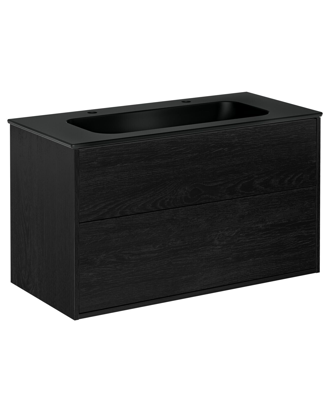 Gustavsberg Artic GB71ACVU10TK382 Kommodpaket svart askfaner/mattsvart, 100 cm, 2 blandarhål Svart askfaner/mattsvart