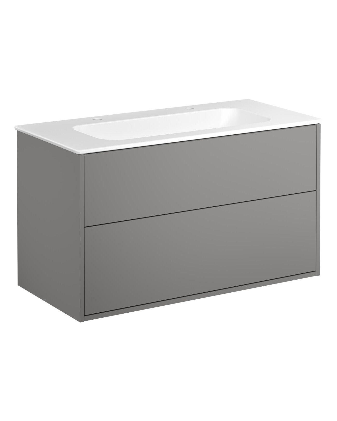Gustavsberg Artic GB71ACVU10TLSW2 Kommodpaket askgrå/mattvit, 100 cm, 2 blandarhål Askgrå/mattvit