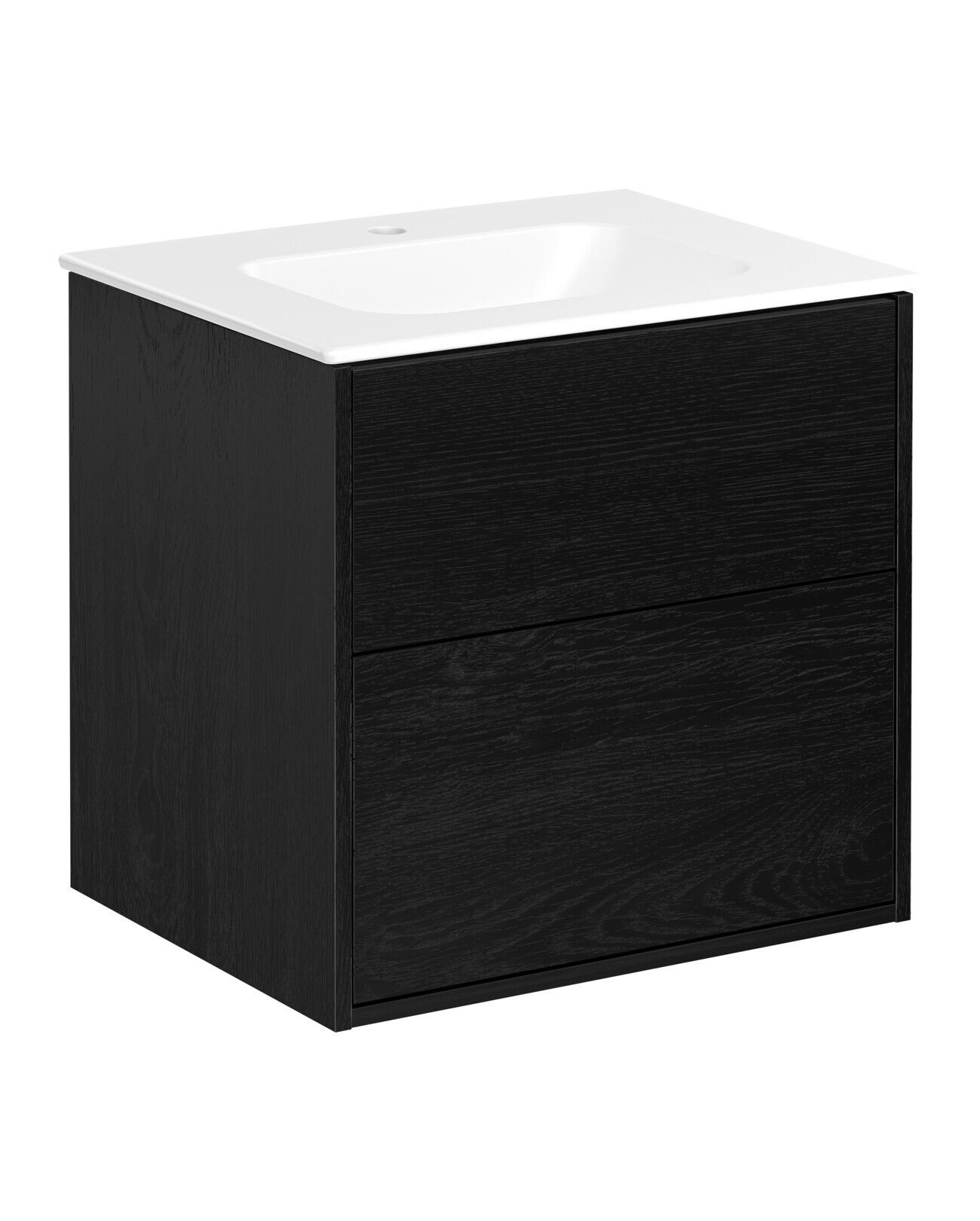 Gustavsberg Artic GB71ACVU60TKSW Kommodpaket svart askfaner/mattvit, 60 cm, 2 lådor Svart askfaner/mattvit