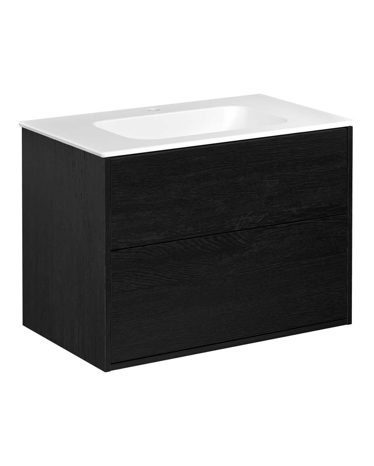 Gustavsberg Artic GB71ACVU80TKSW Kommodpaket svart askfaner/mattvit, 80 cm Svart askfaner/mattvit