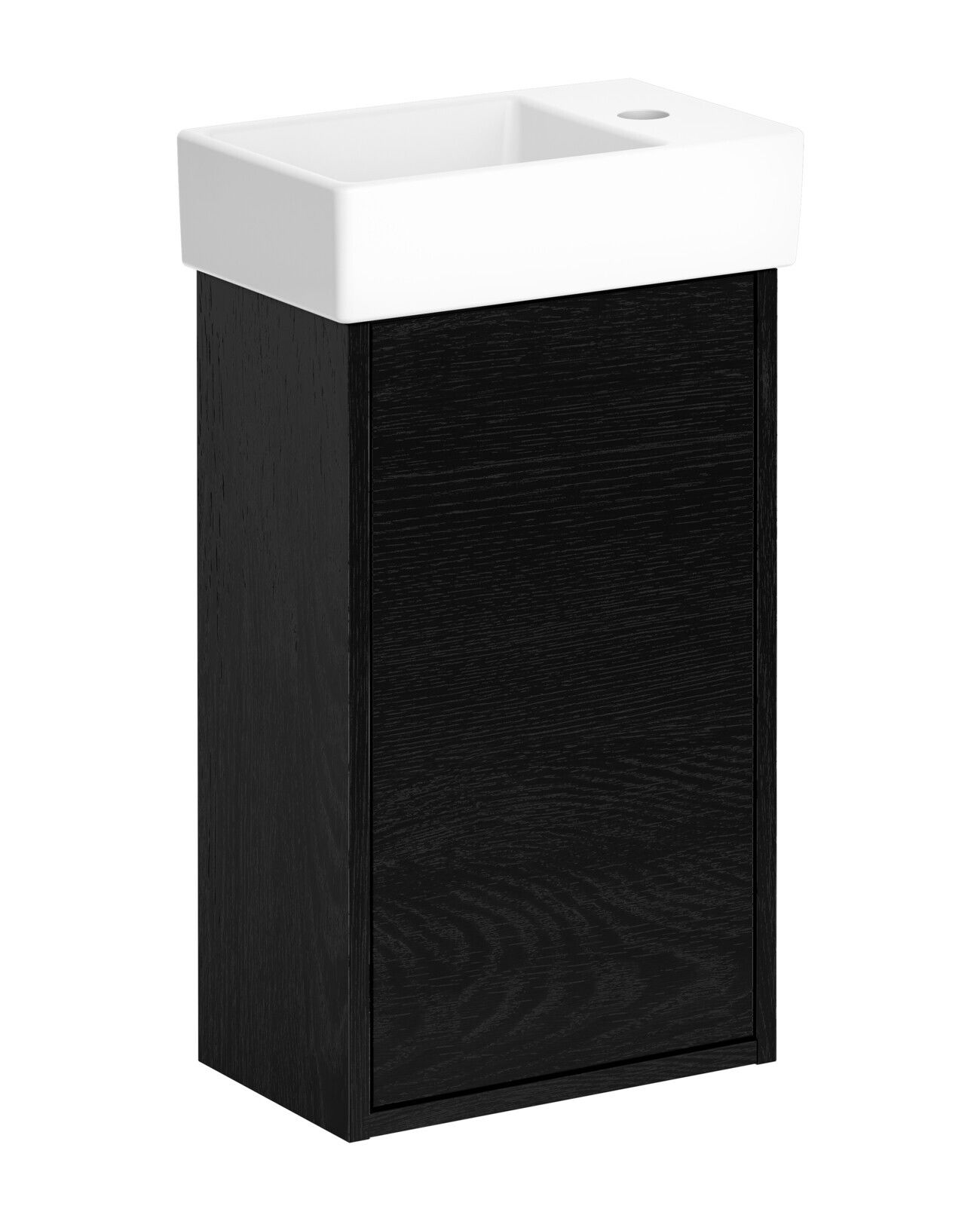 Gustavsberg Artic Small GB71ACVC34TKSWL Kommodpaket svart askfaner/mattvit, 36 cm, vänster Svart askfaner/mattvit