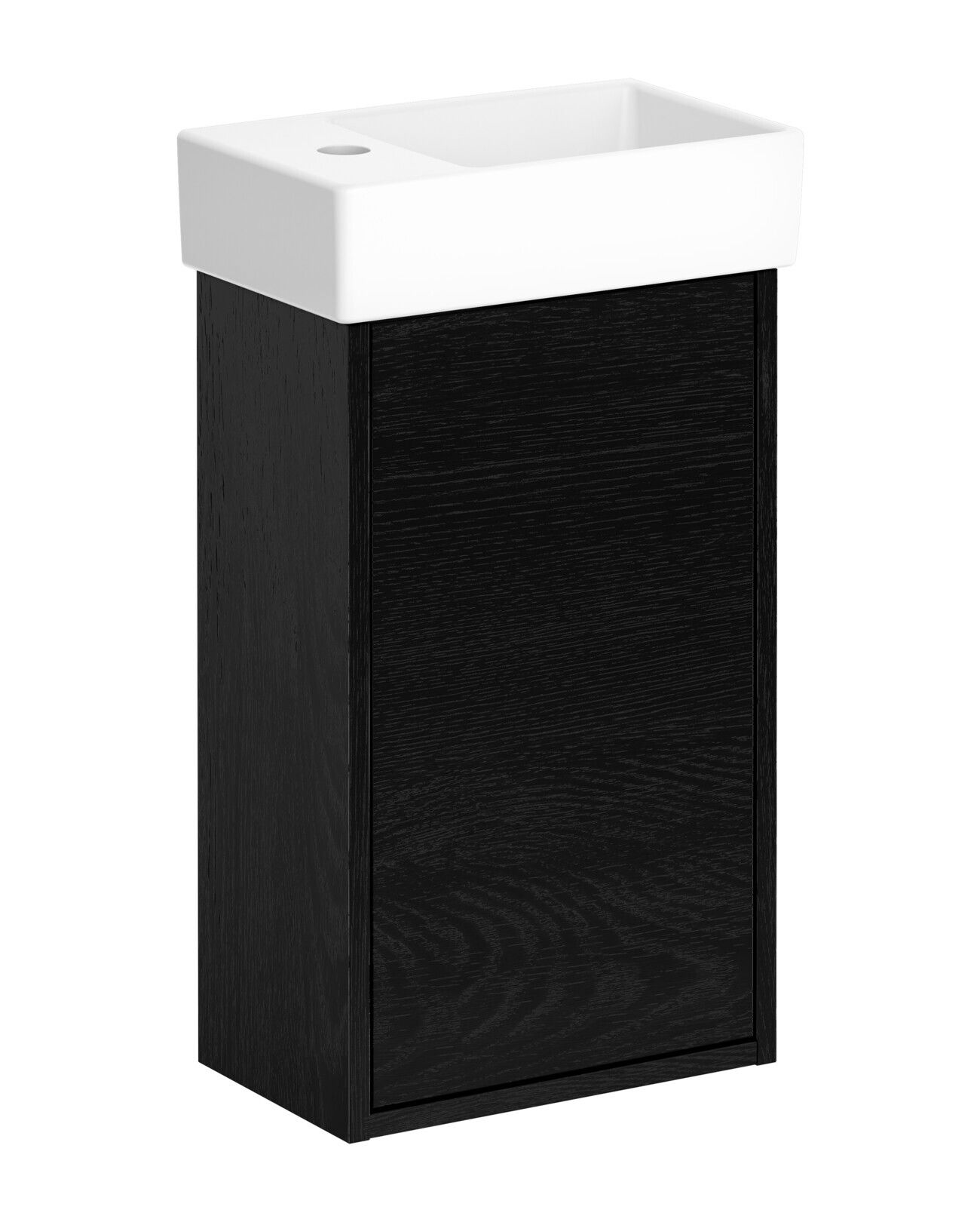 Gustavsberg Artic Small GB71ACVC34TKSWR Kommodpaket svart askfaner/mattvit, 36 cm, höger Svart askfaner/mattvit