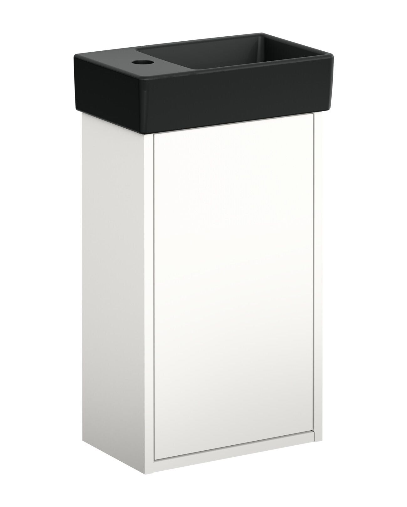 Gustavsberg Artic Small GB71ACVC34TM38R Kommodpaket vit/mattsvart, 36 cm, höger Vit/mattsvart
