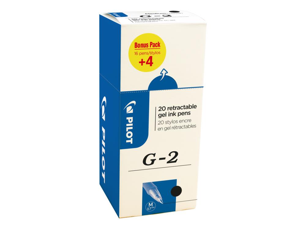 Pilot G-2 516460 Kulepenn 0,7 mm, 20-pakk Svart