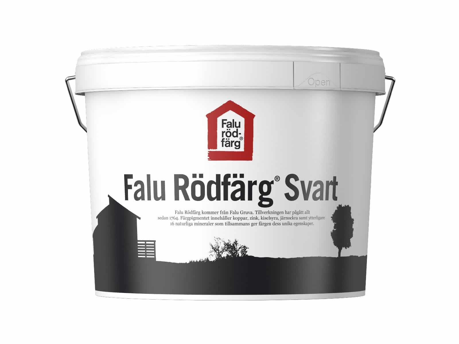 Falu Rödfärg Original Fasadfärg helmatt Svart